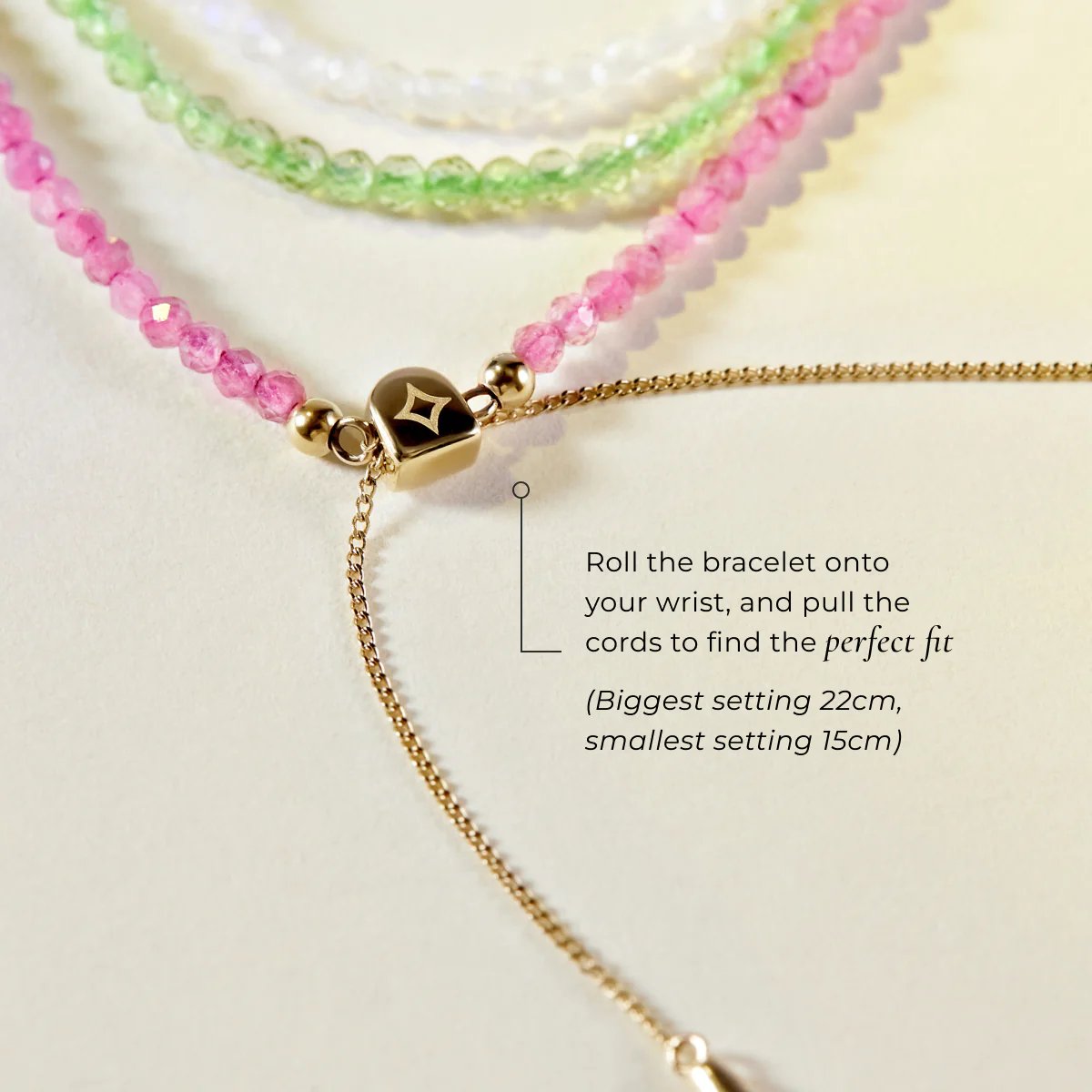 Peridot August Beaded Bracelet in Solid Gold - Image 3