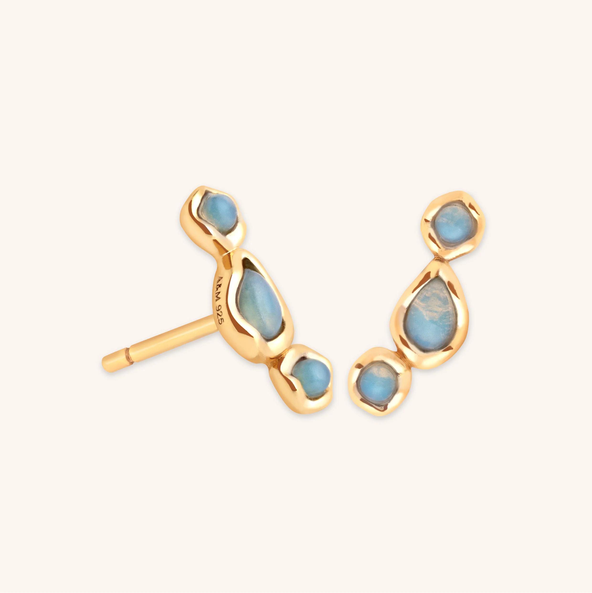 Opal Climber Studs in Gold