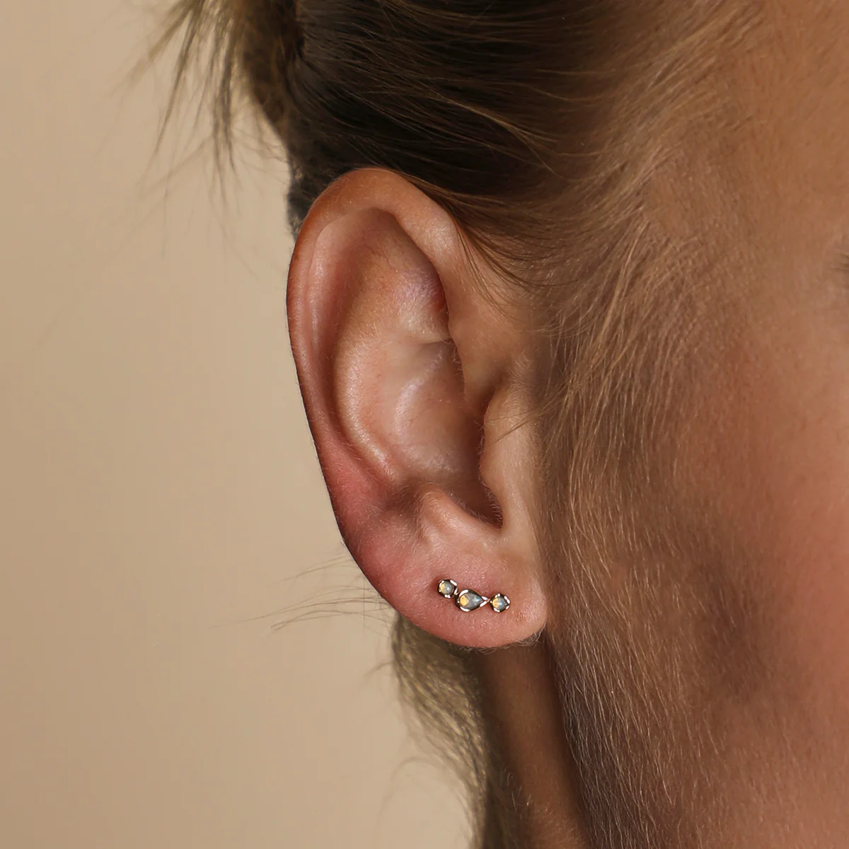 Opal Climber Studs in Gold - Image 2