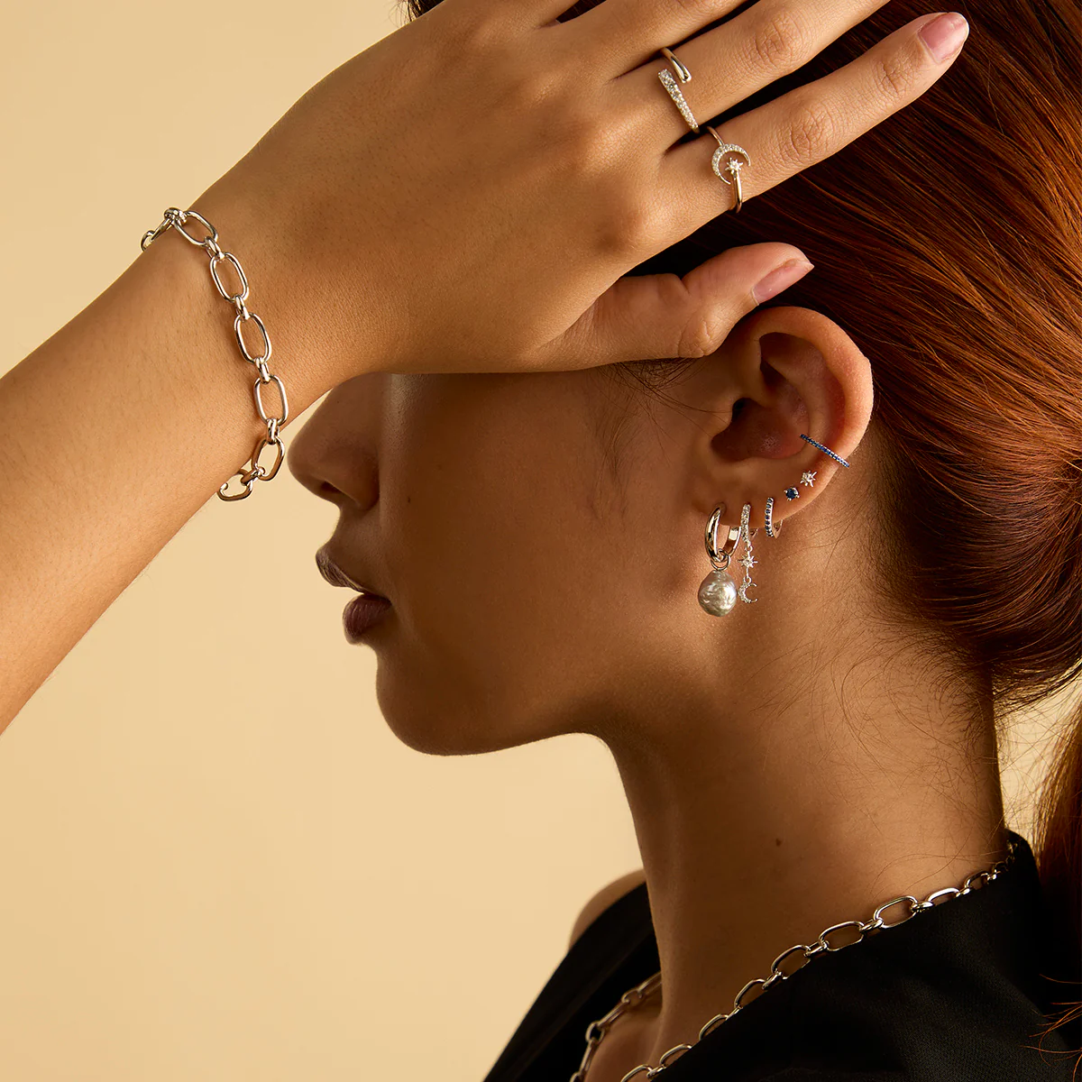 Open Link Chain Bracelet in Silver - Image 4