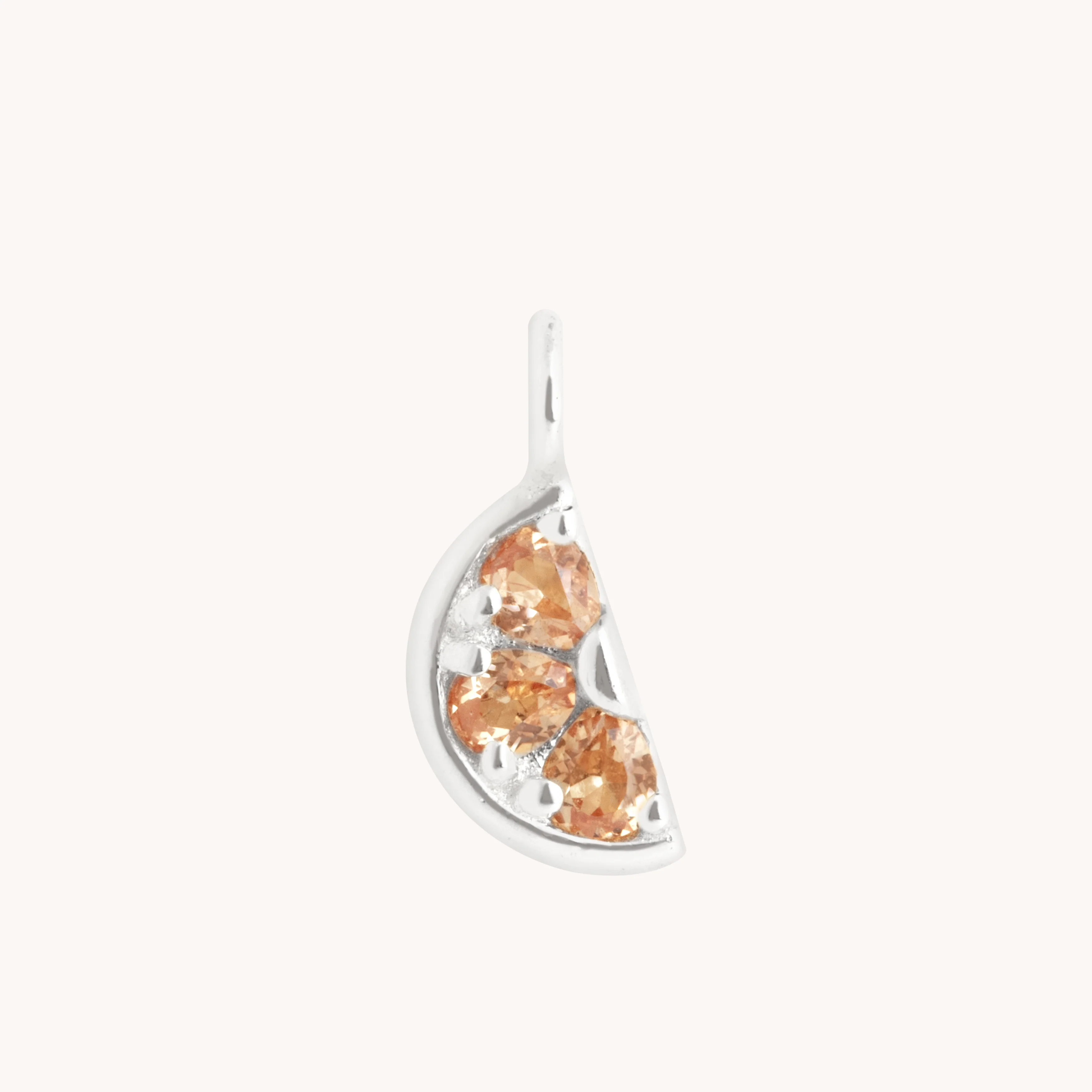 Orange Slice Charm 9k White Gold