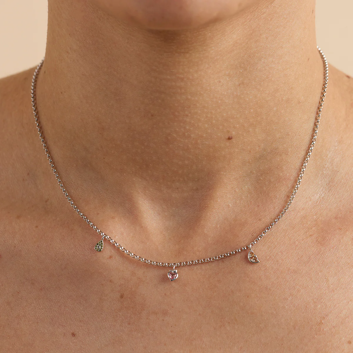Orange Slice Charm 9k White Gold - Image 2