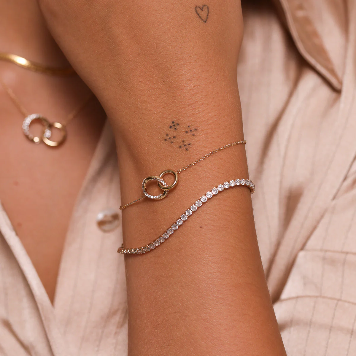 Orbit Crystal Bracelet in Gold - Image 4