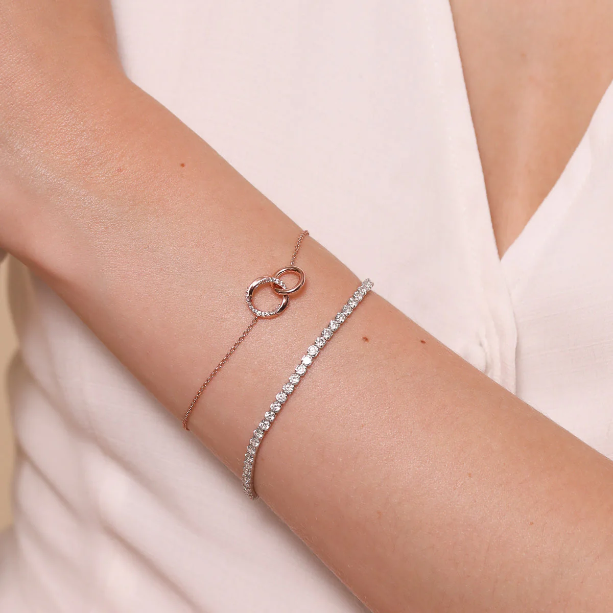 Orbit Crystal Bracelet in Rose Gold - Image 3