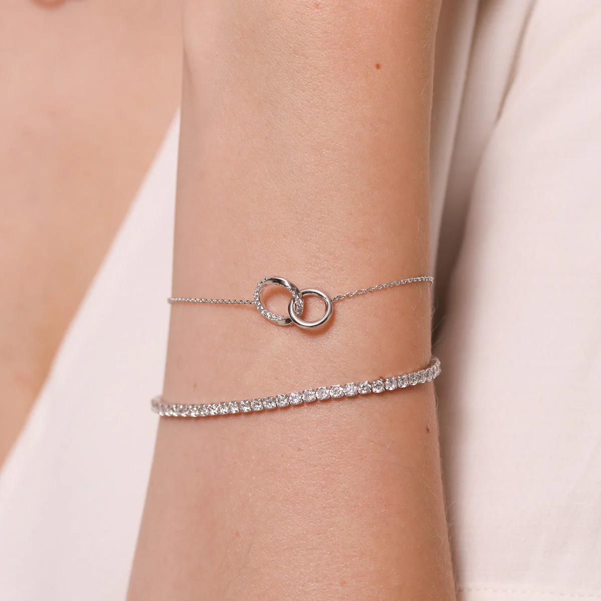 Orbit Crystal Bracelet in Silver - Image 2