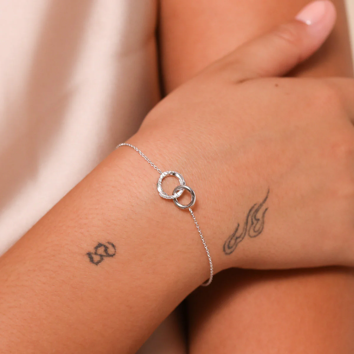 Orbit Crystal Bracelet in Silver - Image 3