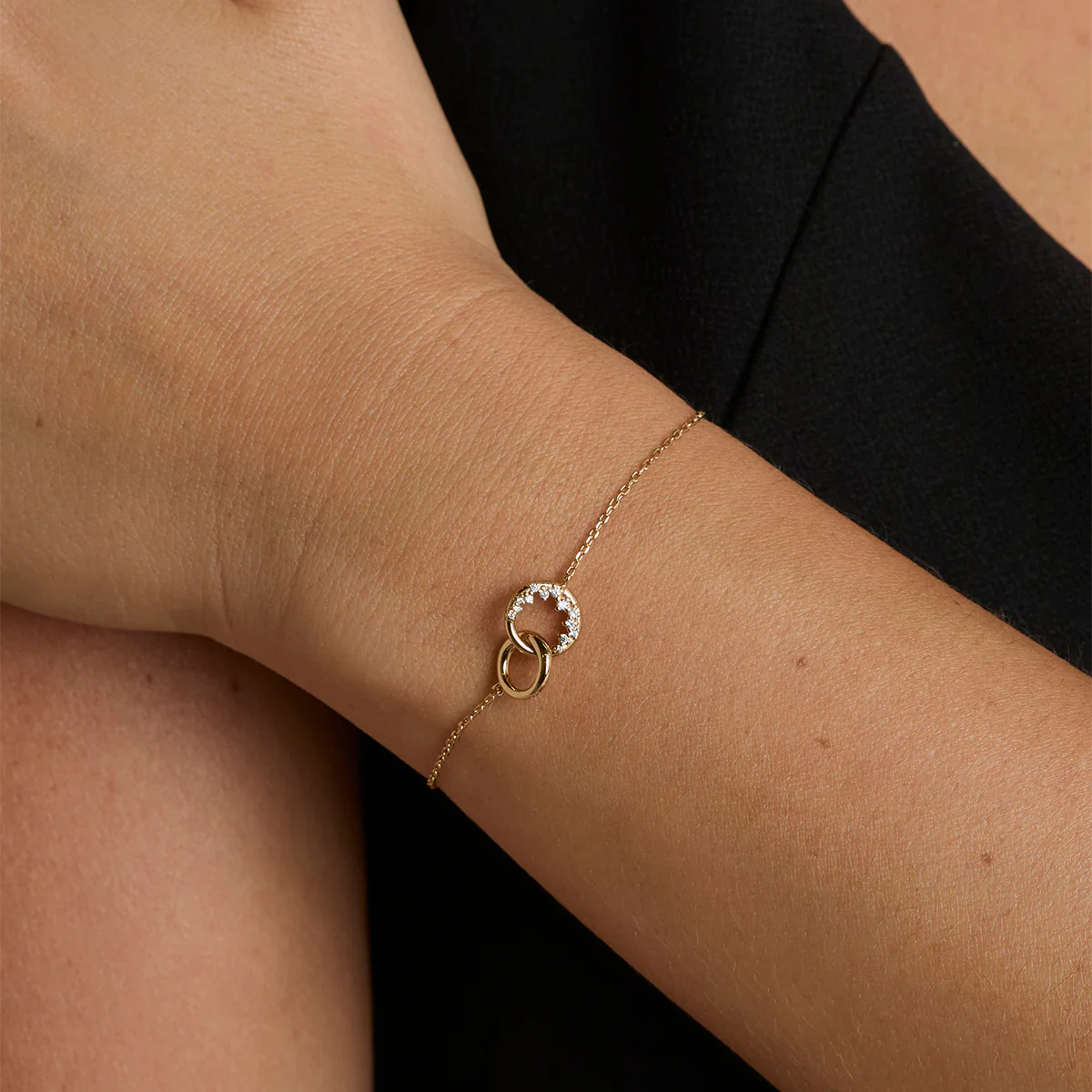 Orbit Crystal Pendant Bracelet in Gold - Image 2