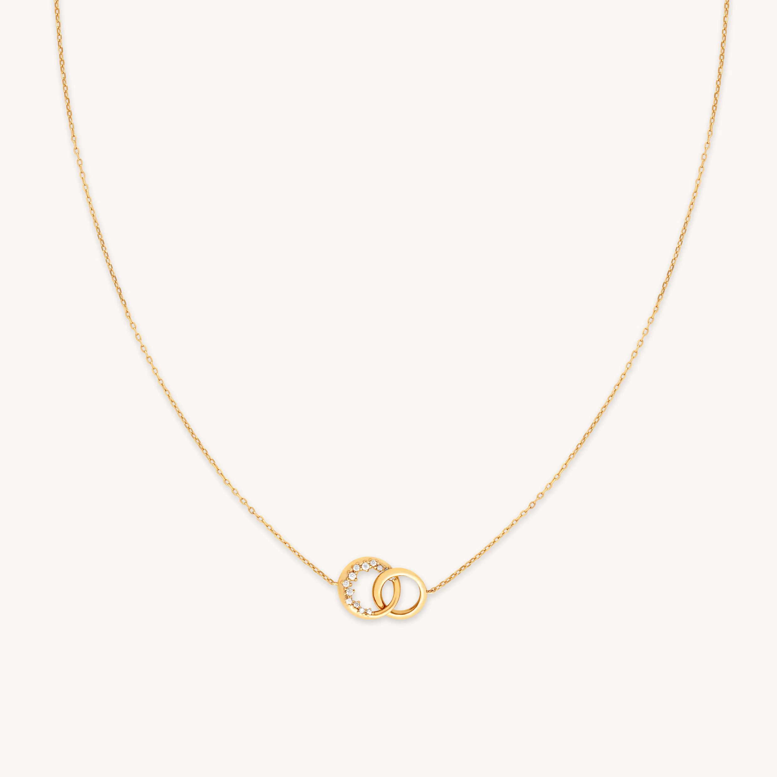 Orbit Crystal Pendant Necklace in Gold