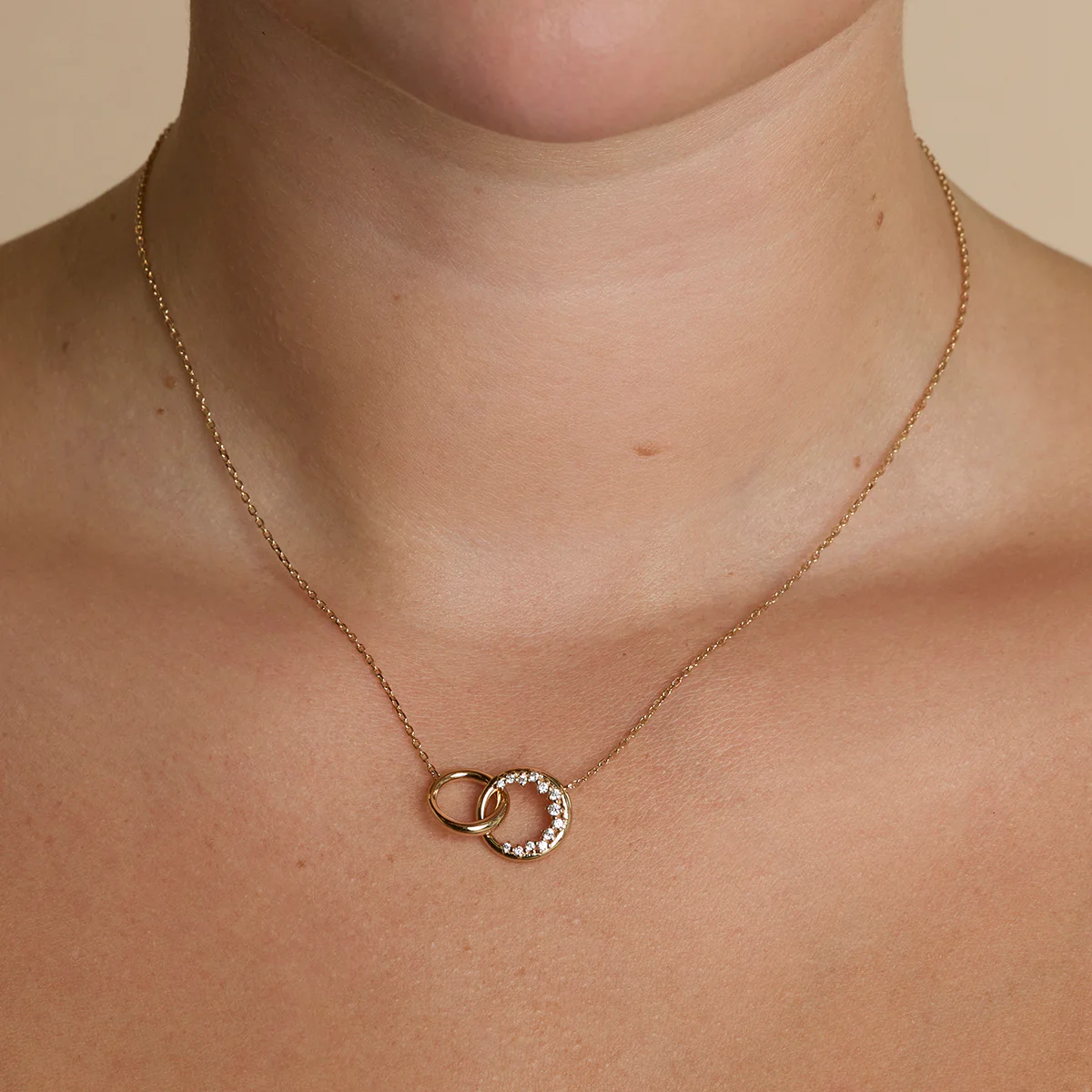 Orbit Crystal Pendant Necklace in Gold - Image 2
