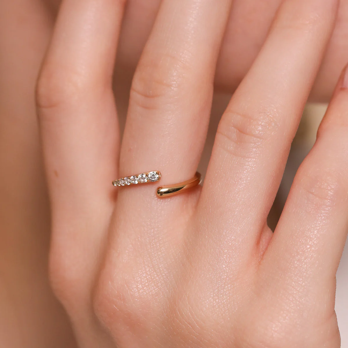 Orbit Crystal Open Ring in Gold - Image 5