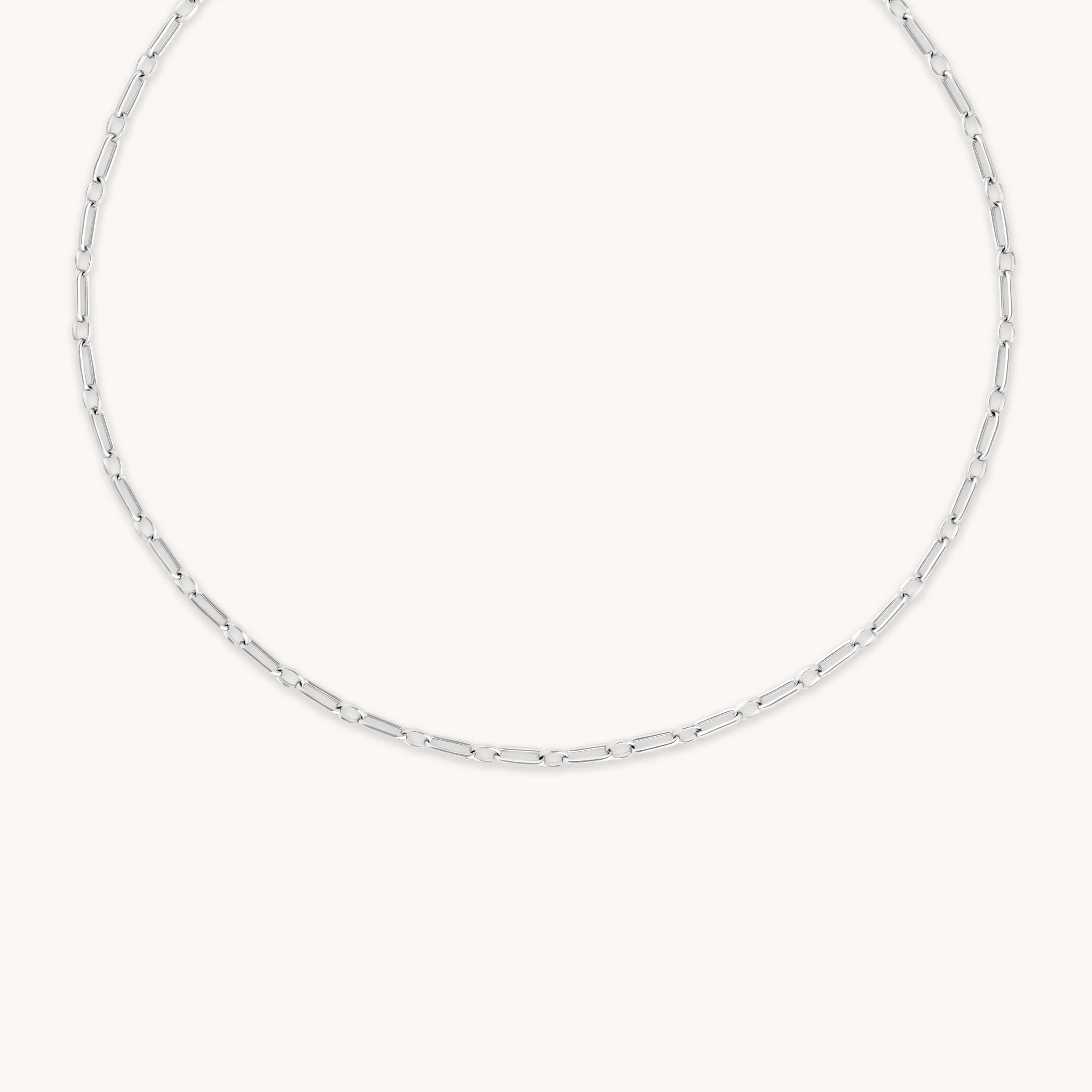 Paperclip Chain Necklace in Silver