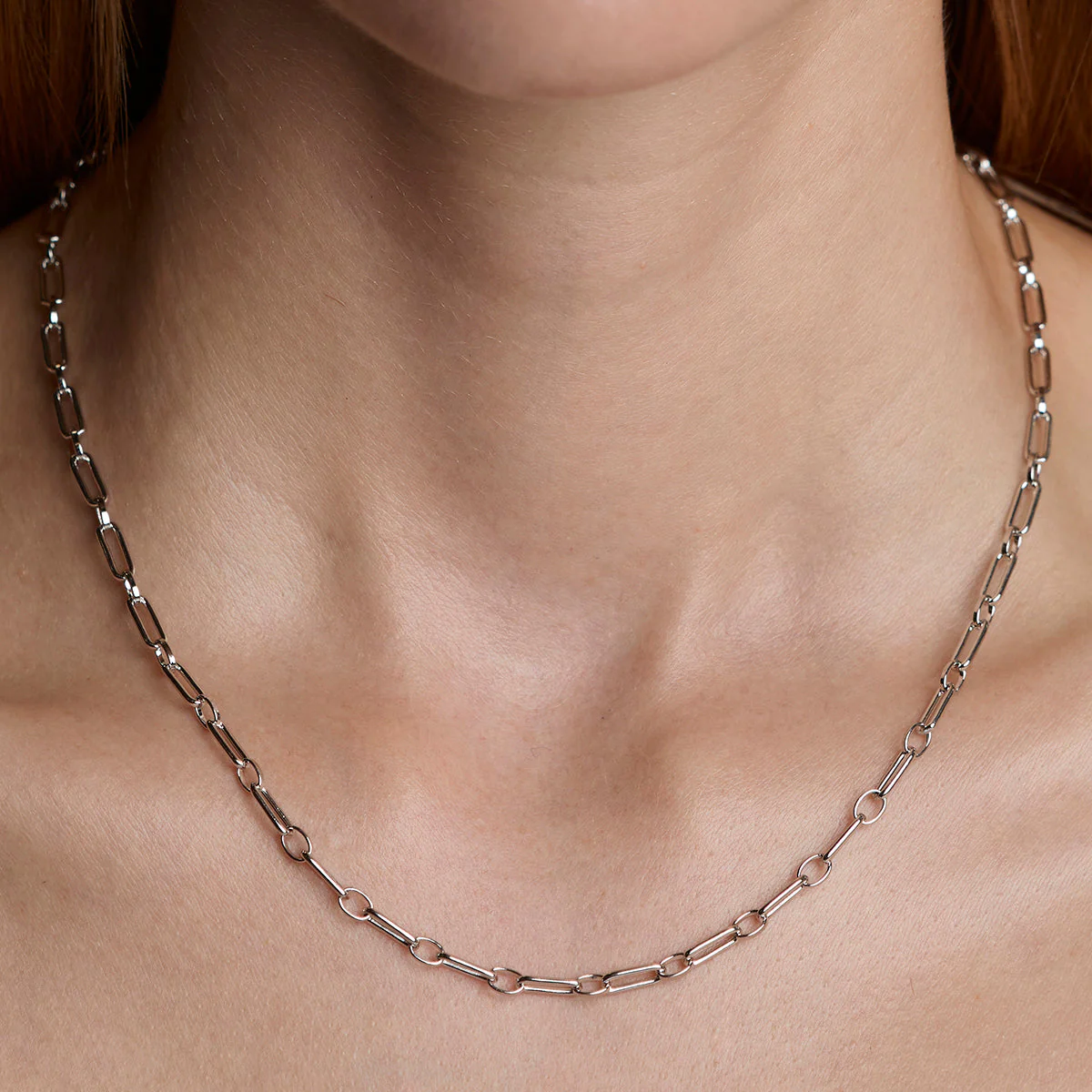 Paperclip Chain Necklace in Silver - Image 2