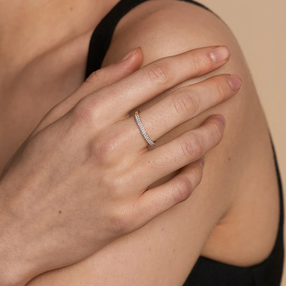 Pavé Essential Band Ring in Gold - Image 2