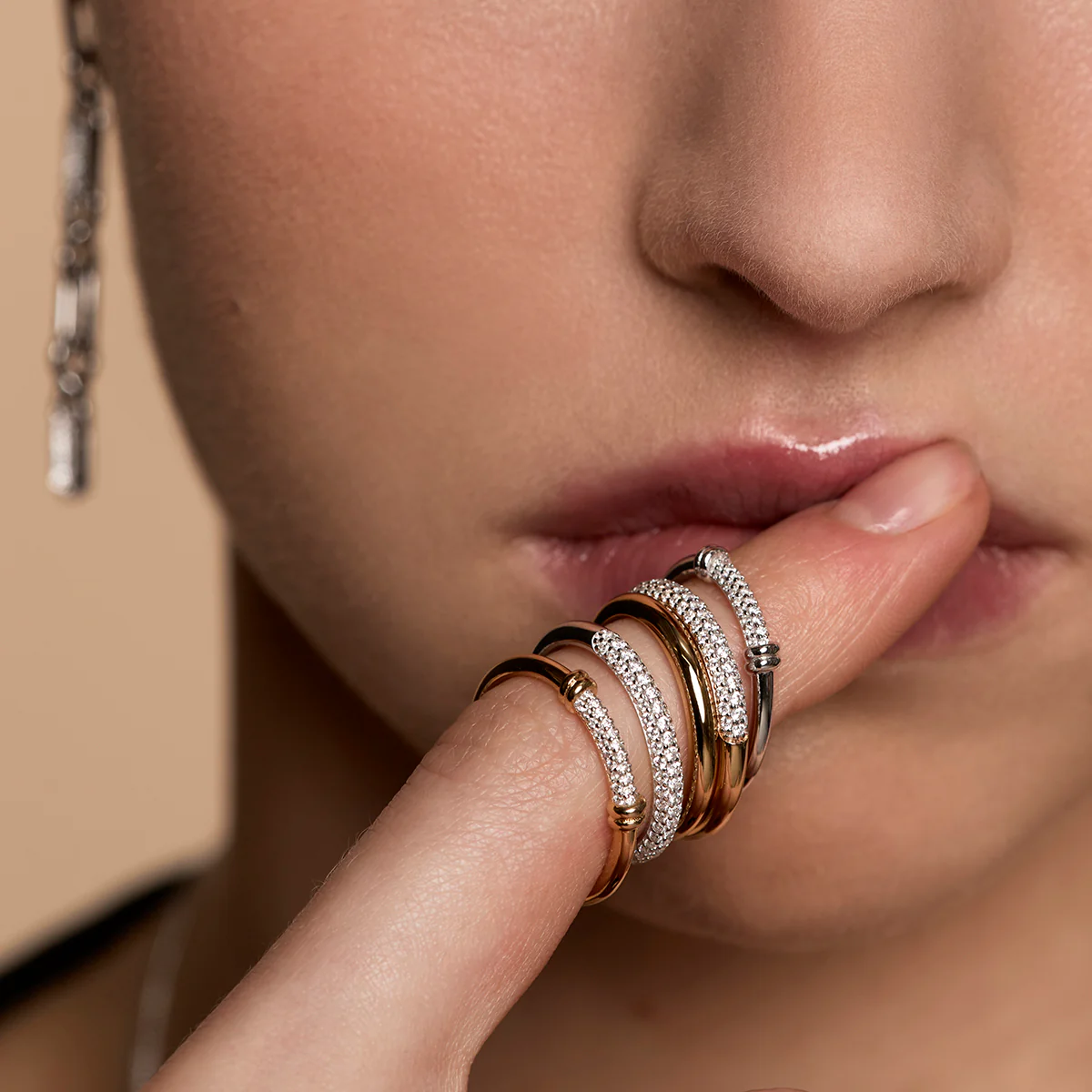 Pavé Essential Band Ring in Silver - Image 5