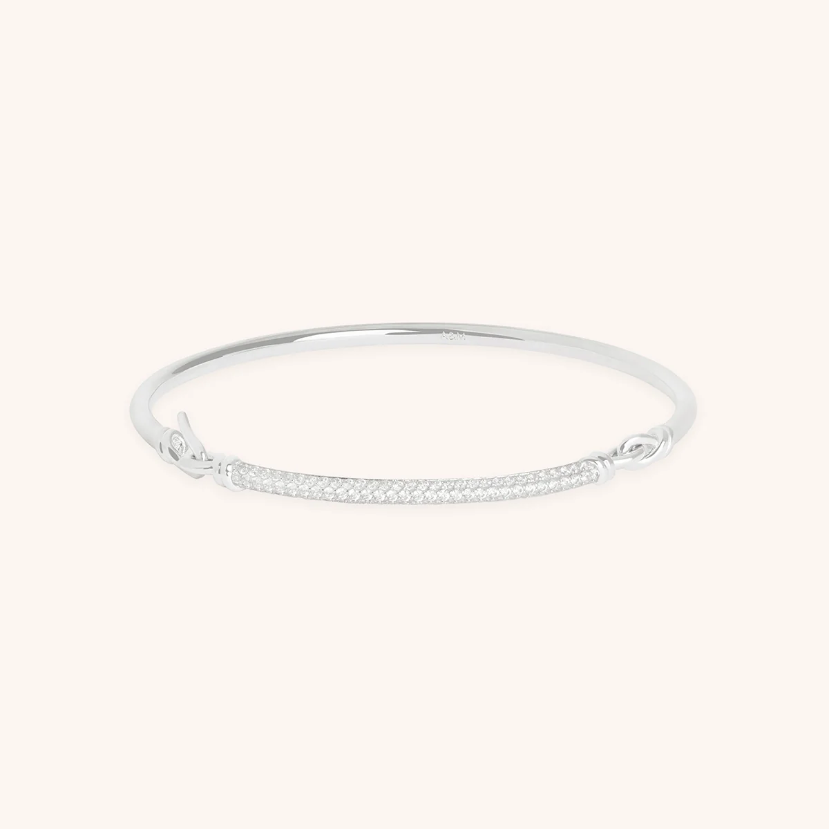 Pavé Knot Bangle in Silver
