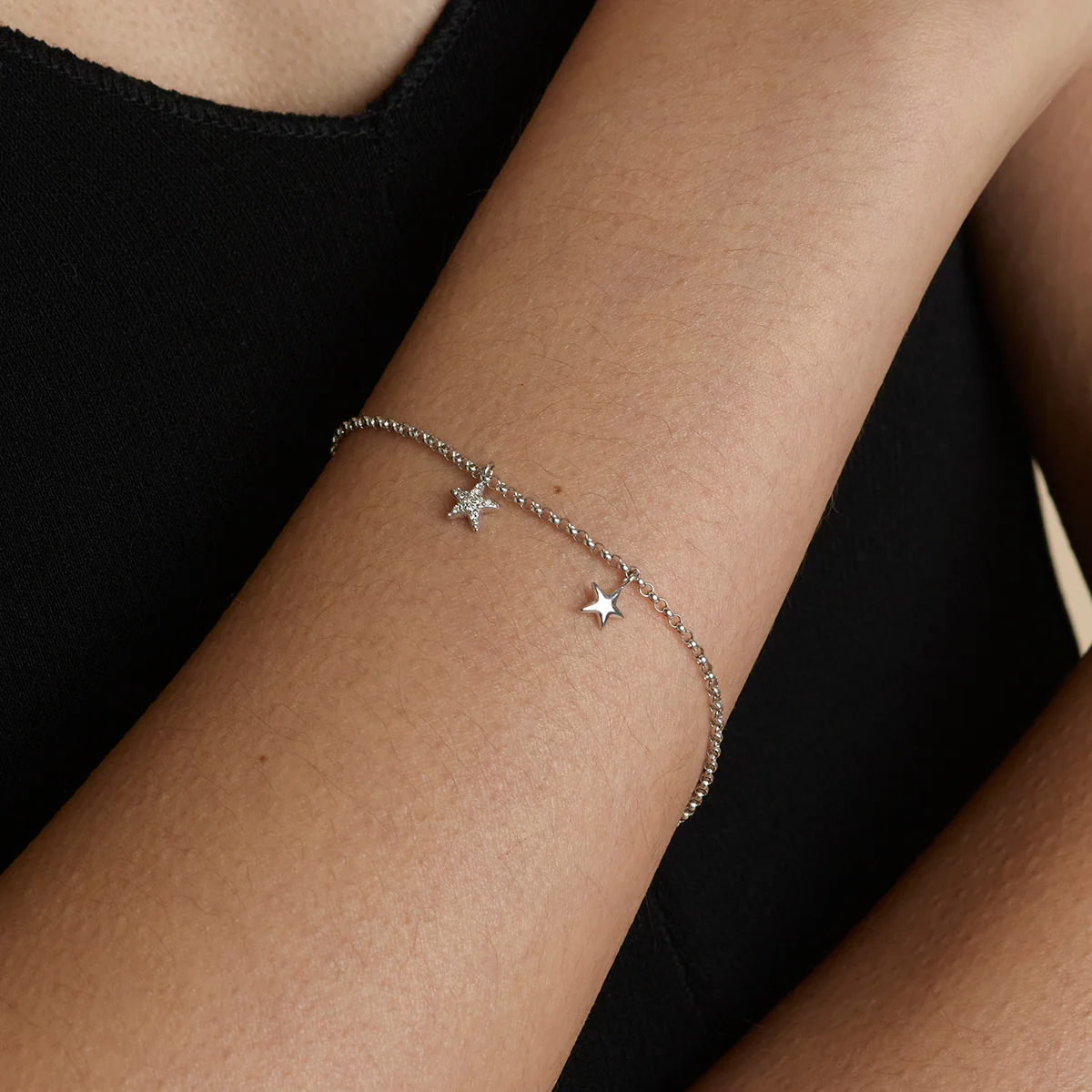 Pavé Star Charm 9k White Gold - Image 2
