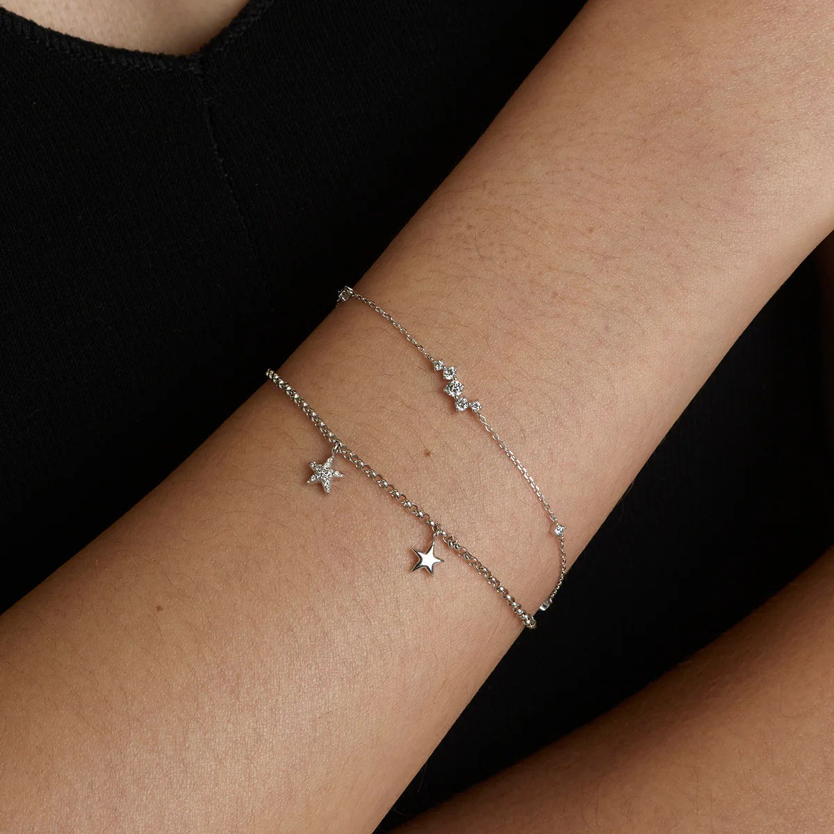 Pavé Star Charm 9k White Gold - Image 3