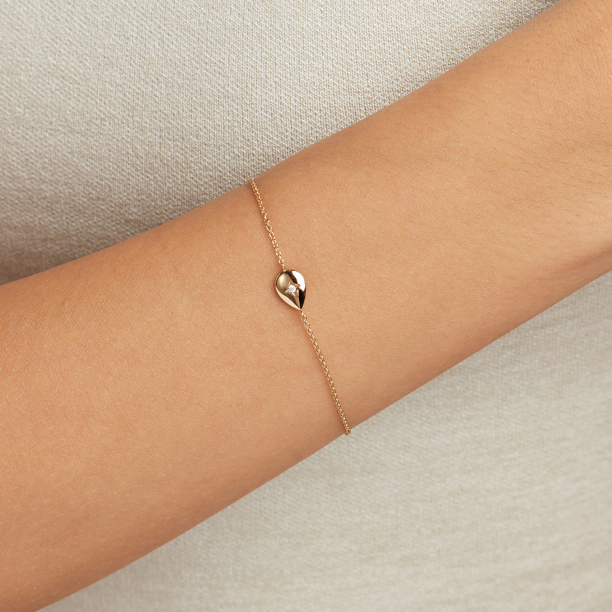 Pear Charm Bracelet in Gold - Image 2