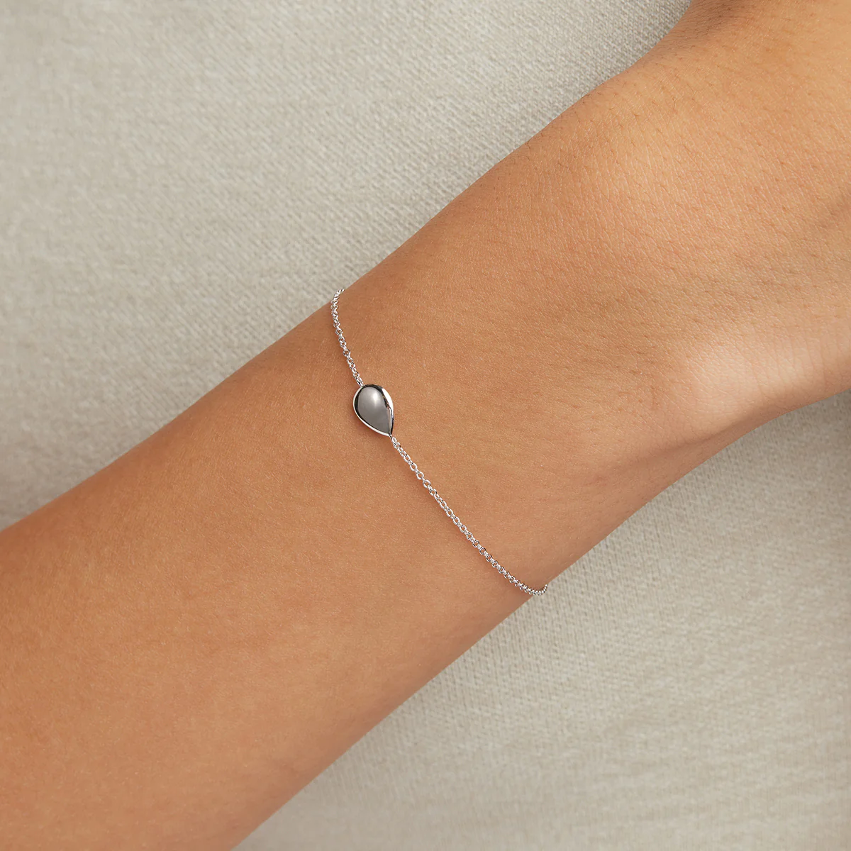 Pear Charm Bracelet in Silver - Image 3