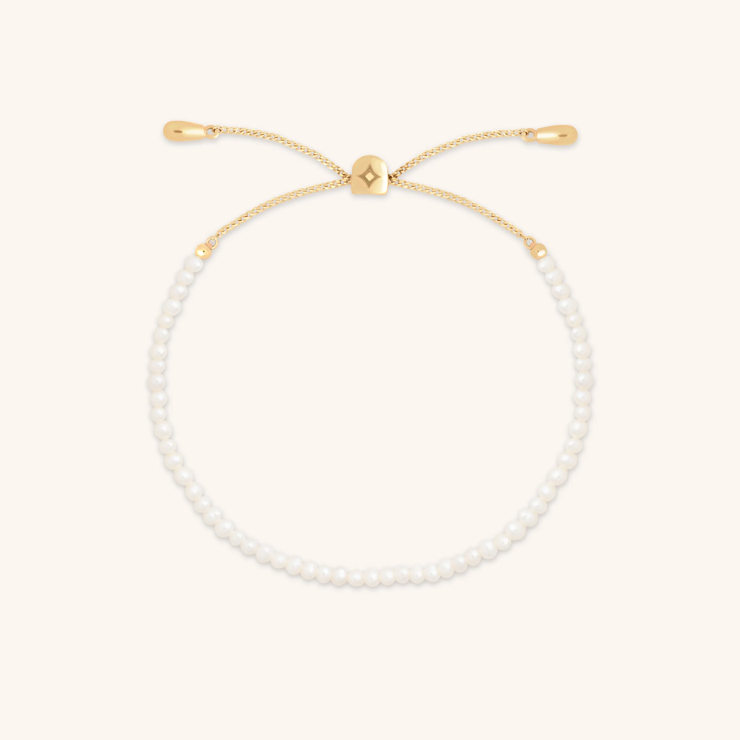Pearl Beaded Bracelet in Solid Gold