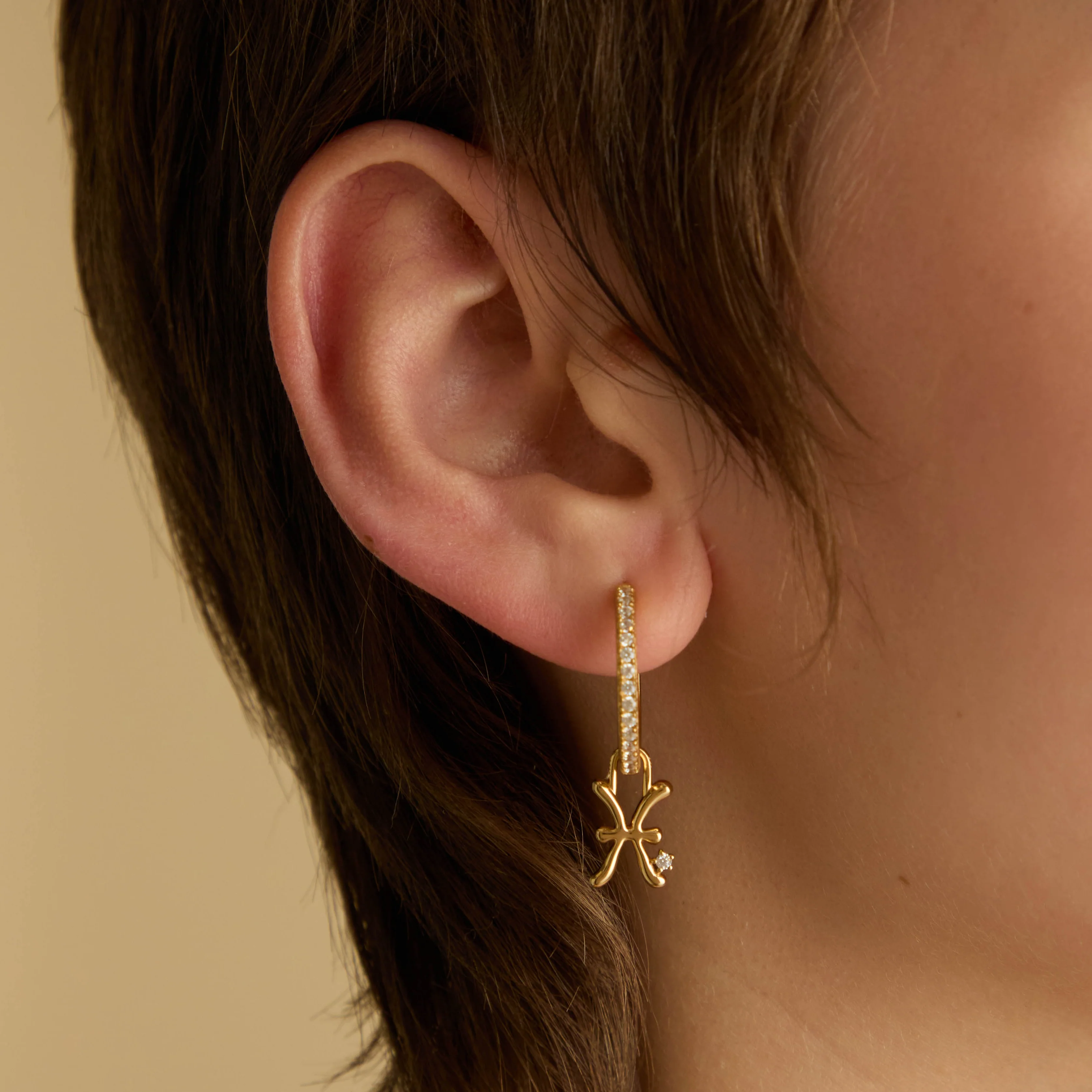 Pisces Zodiac Clip Charm in Gold - Image 2