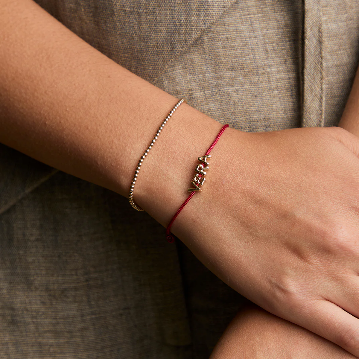 R Initial Click Charm in Solid Gold - Image 3