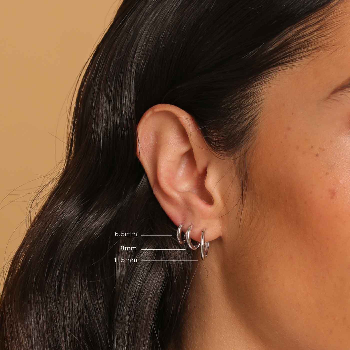 Essential 11.5mm Hoop in Silver - Image 4