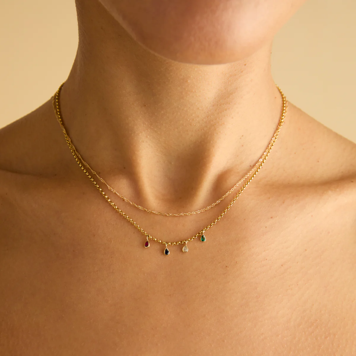 Ruby Pear Charm 9k Gold - Image 3