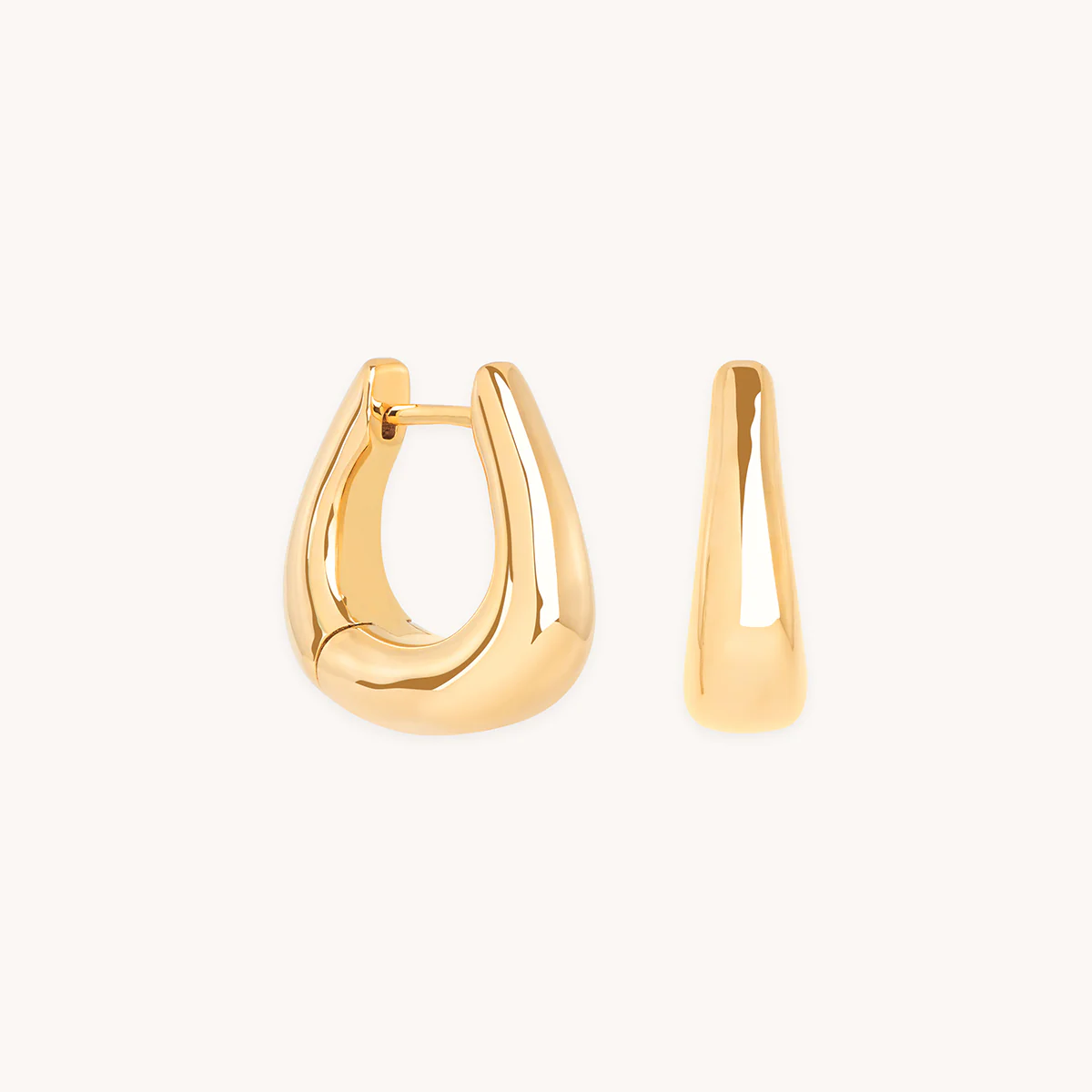 Saddle Small Hoops in Gold
