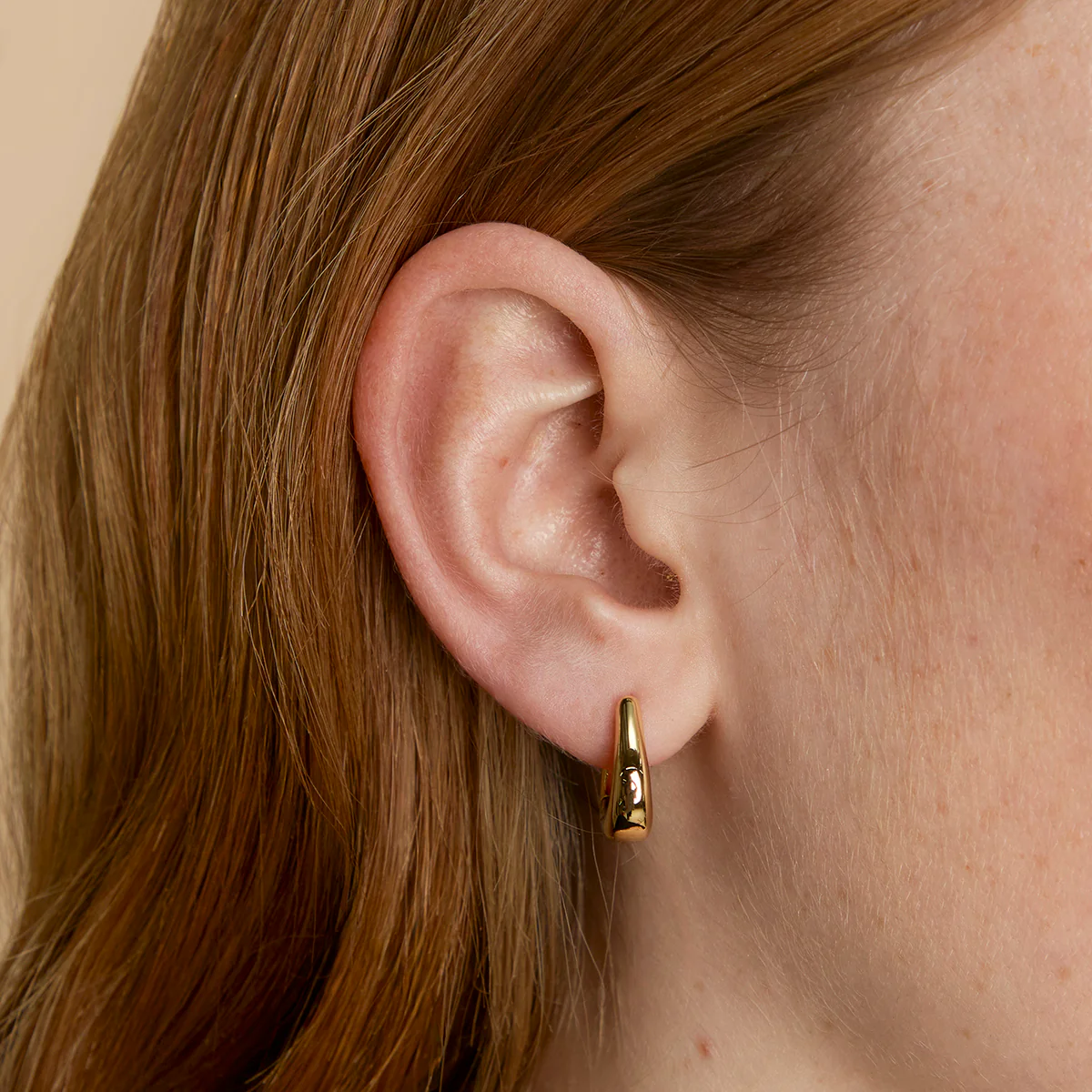 Saddle Small Hoops in Gold - Image 2