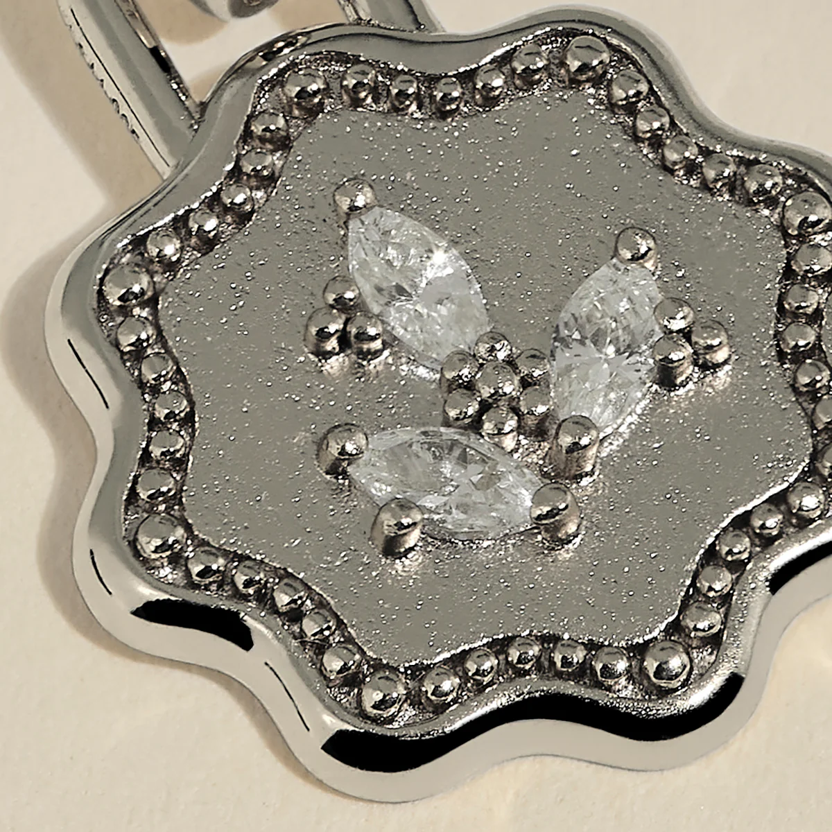 Scalloped Coin Clip Charm in Silver - Image 4