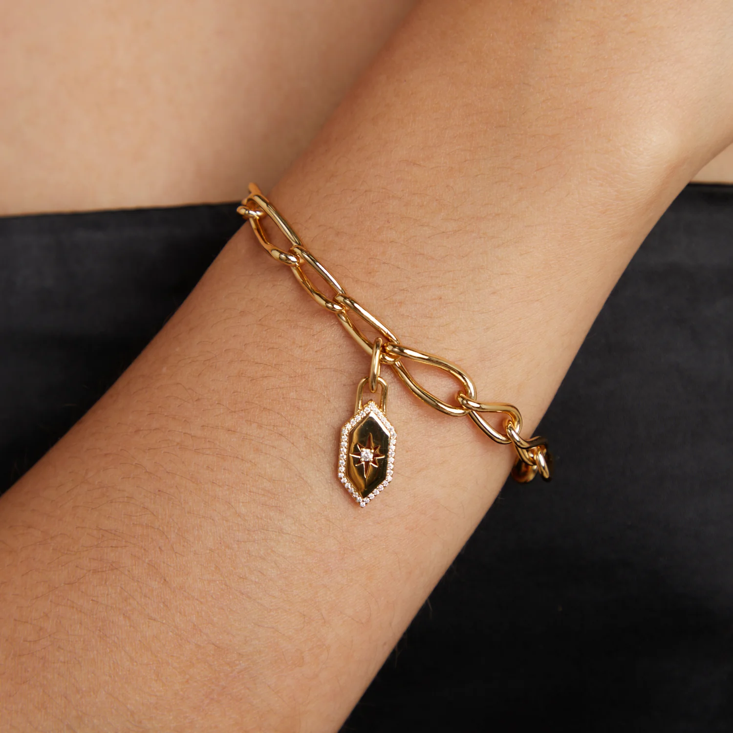 Shield Clip Charm in Gold - Image 2