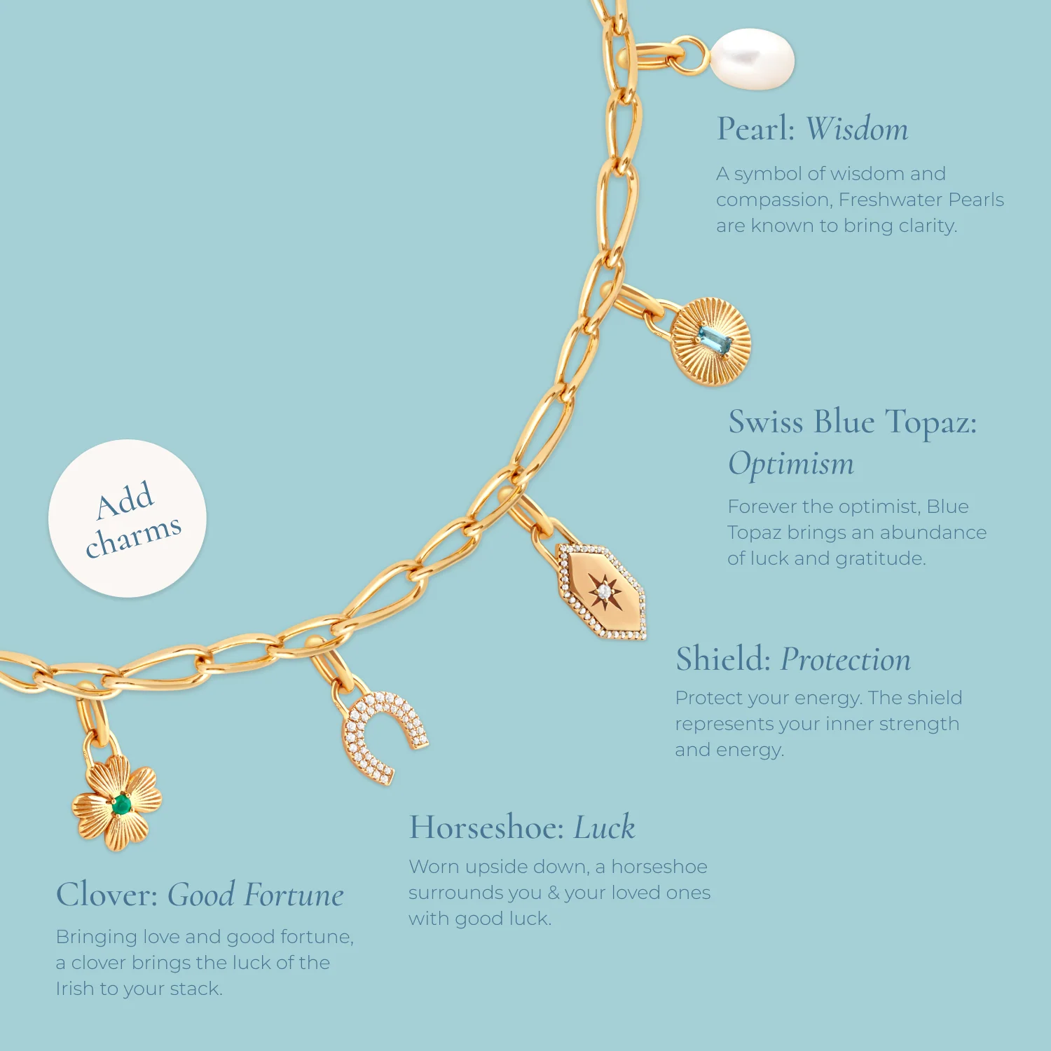 Shield Clip Charm in Gold - Image 3