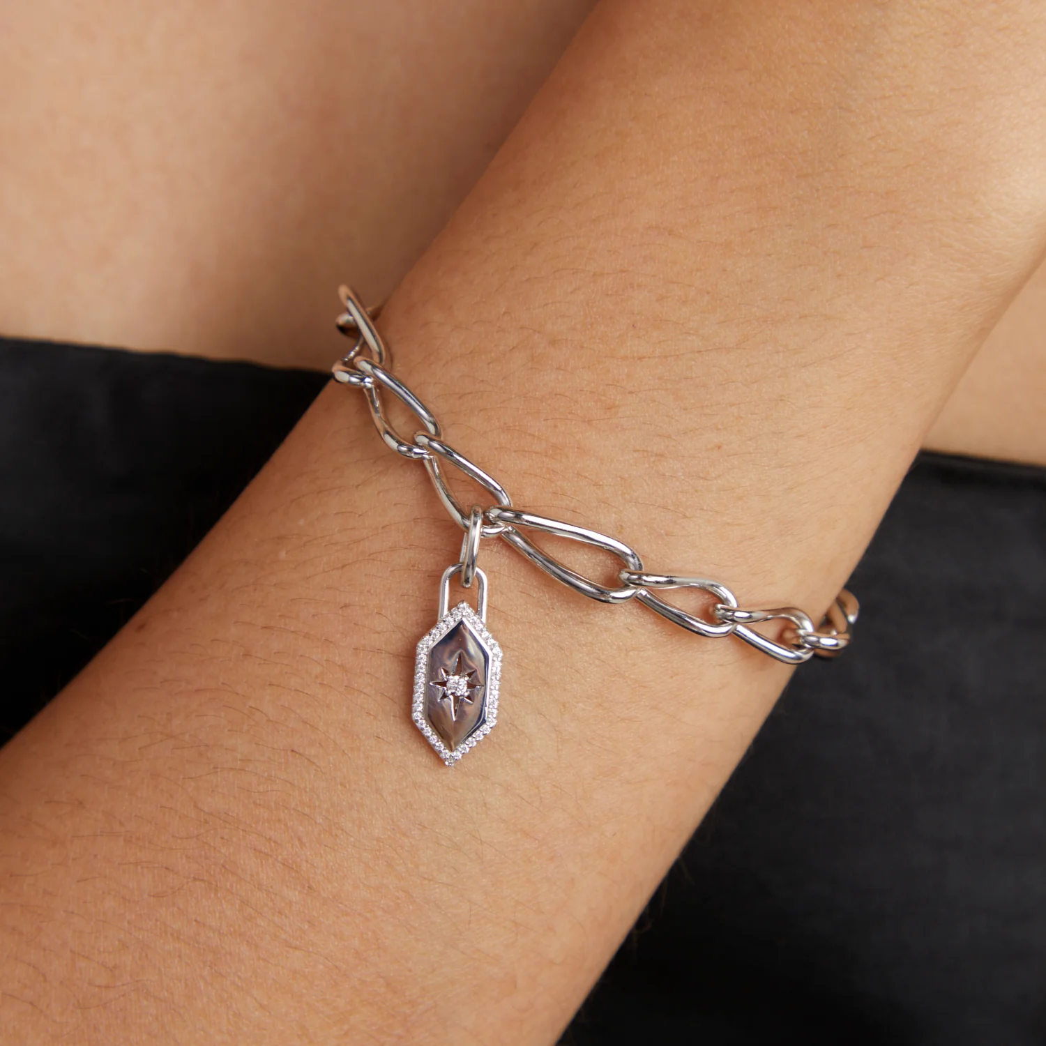 Shield Clip Charm in Silver - Image 2