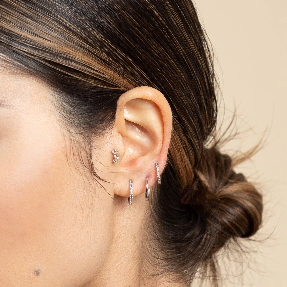 Simple 12mm Hoops in Solid White Gold - Image 3
