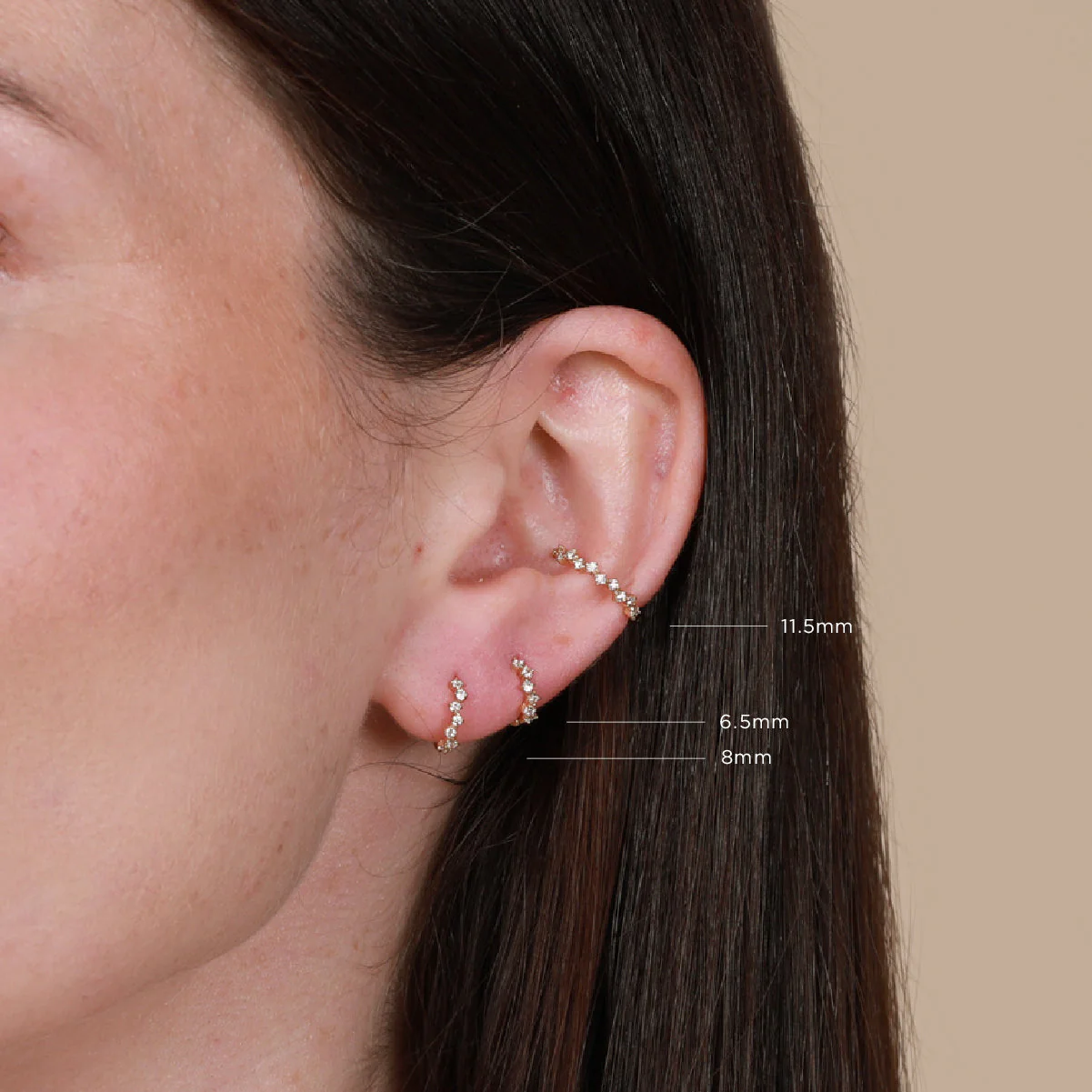 Cluster Hoop 8mm in Gold - Image 4