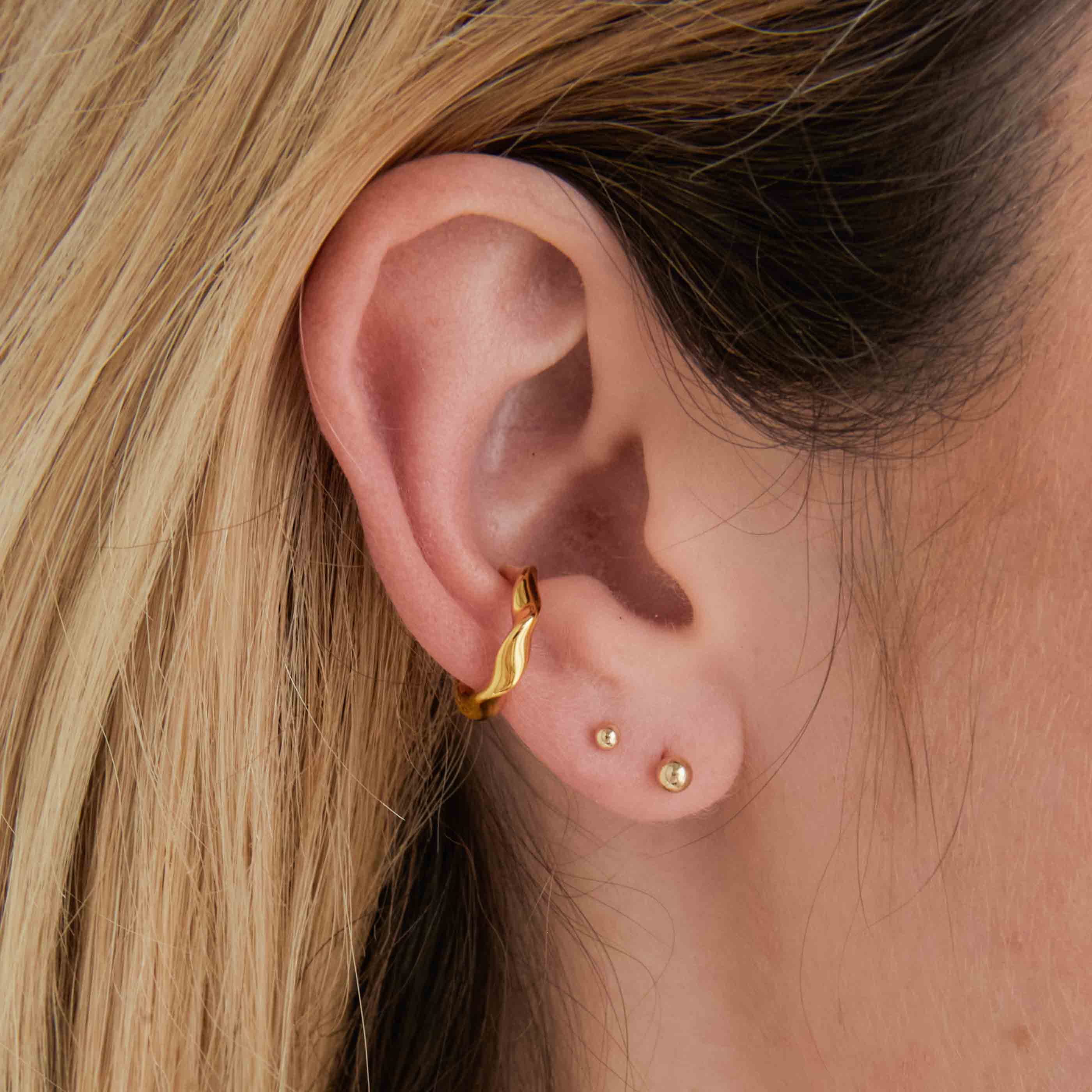 Solid Gold Small Ball Piercing Stud - Image 2