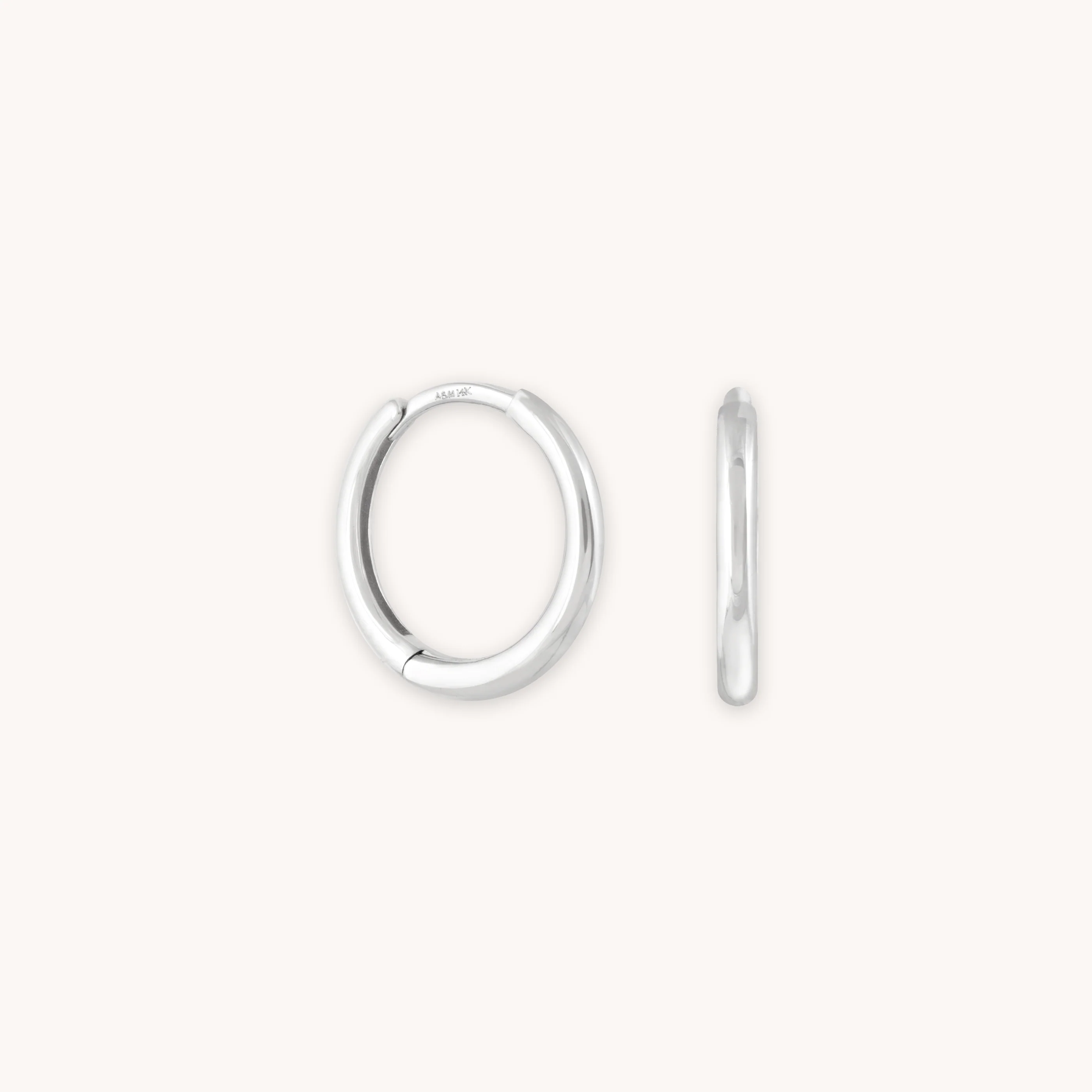 Simple Hoops in Solid White Gold