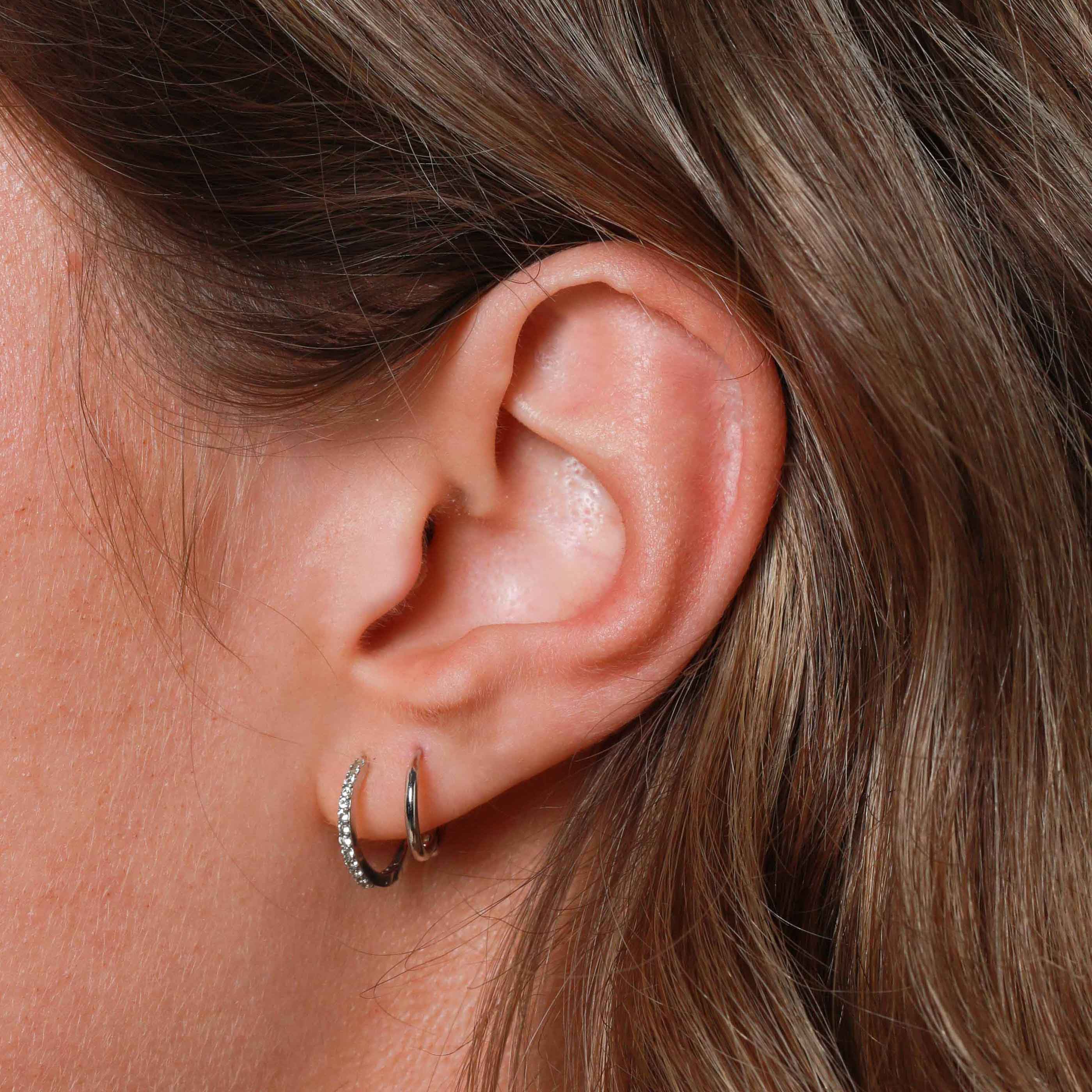 Simple Hoops in Solid White Gold - Image 2