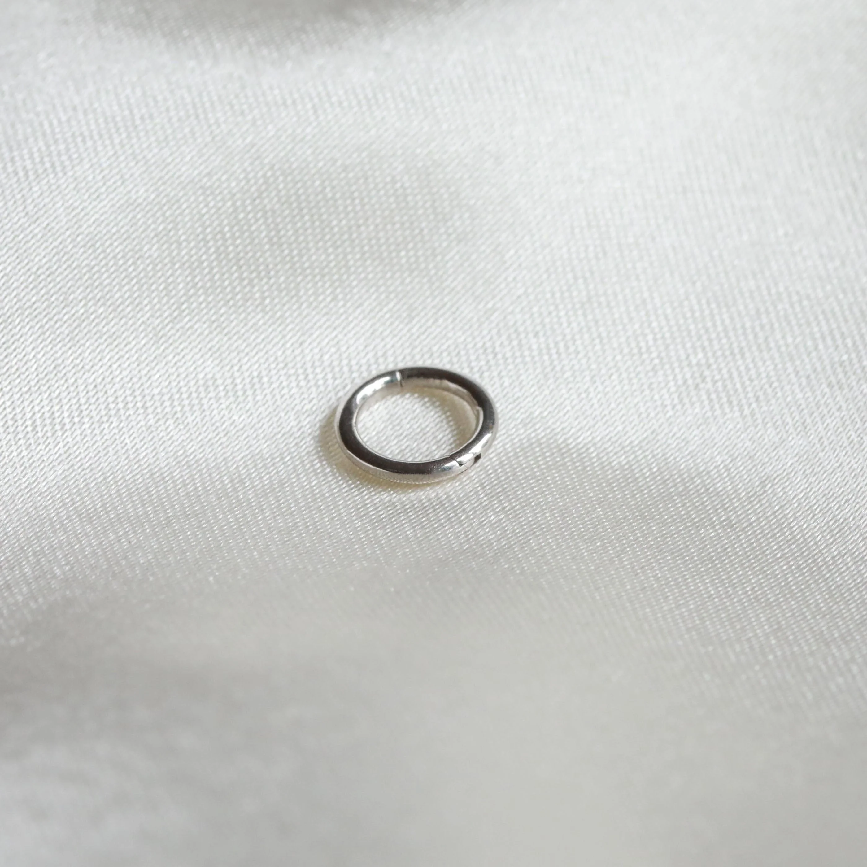 Solid White Gold Simple Piercing Hoop - Image 5