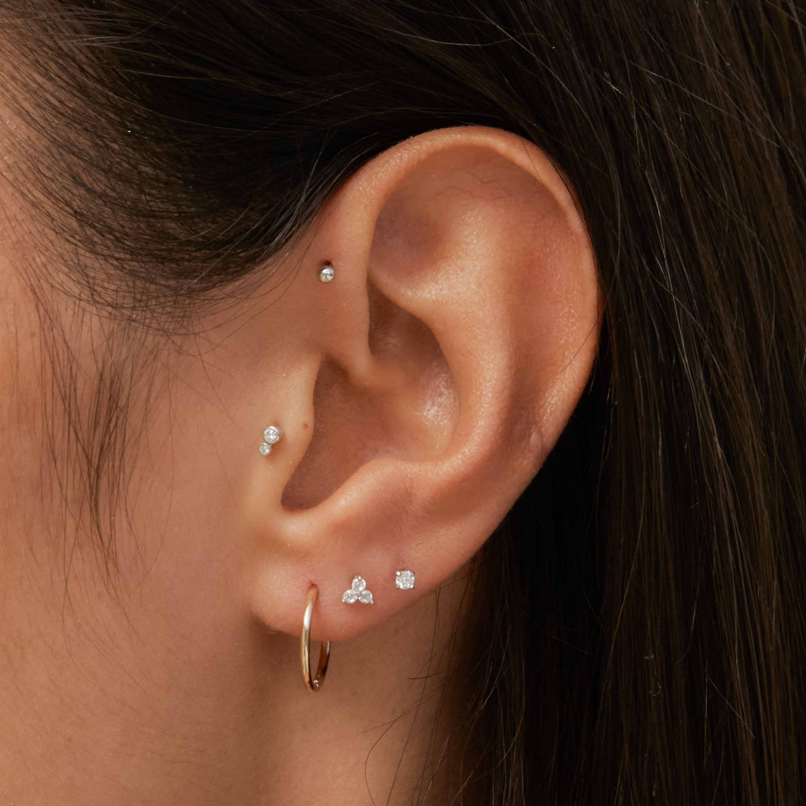 Solid White Gold Topaz Piercing Stud - Image 4