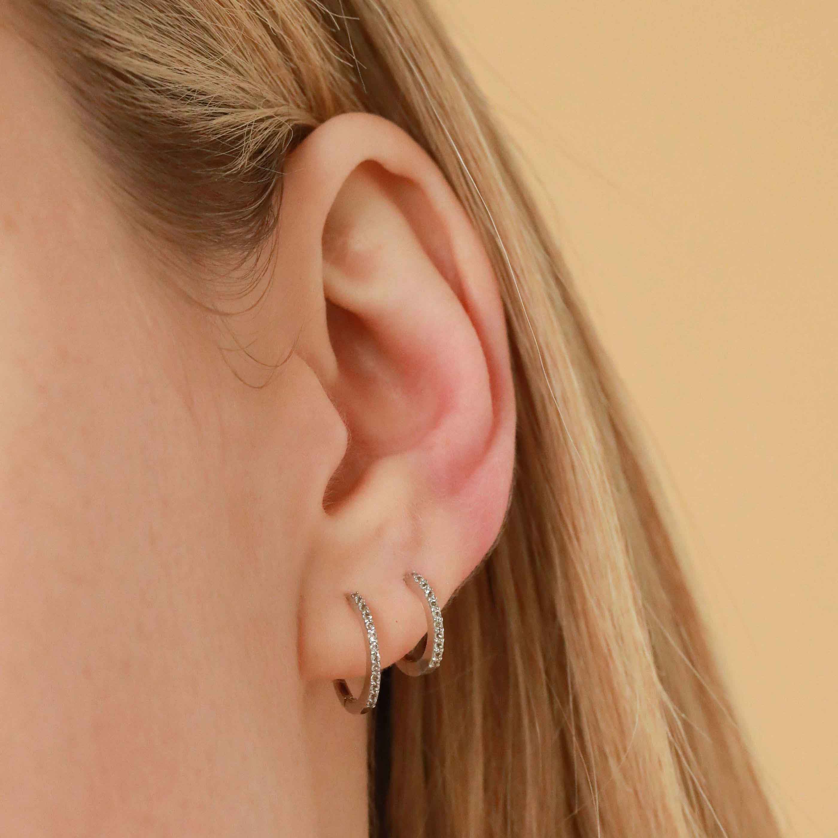 Topaz Hoops in Solid White Gold - Image 6