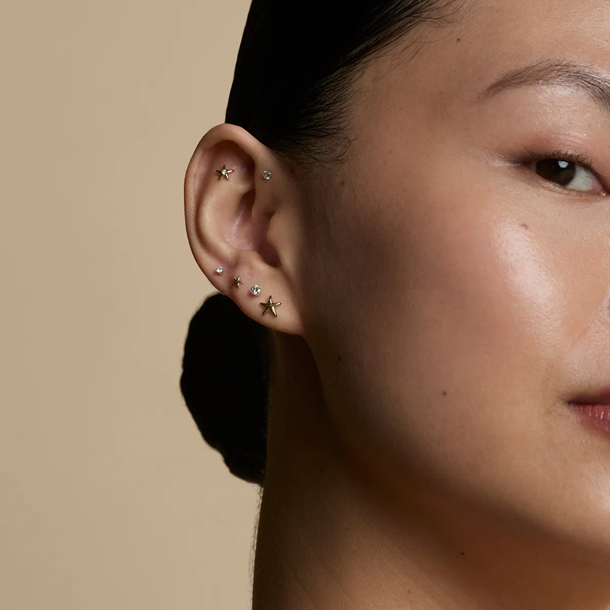 Star Large Piercing Stud in Solid Gold - Image 6