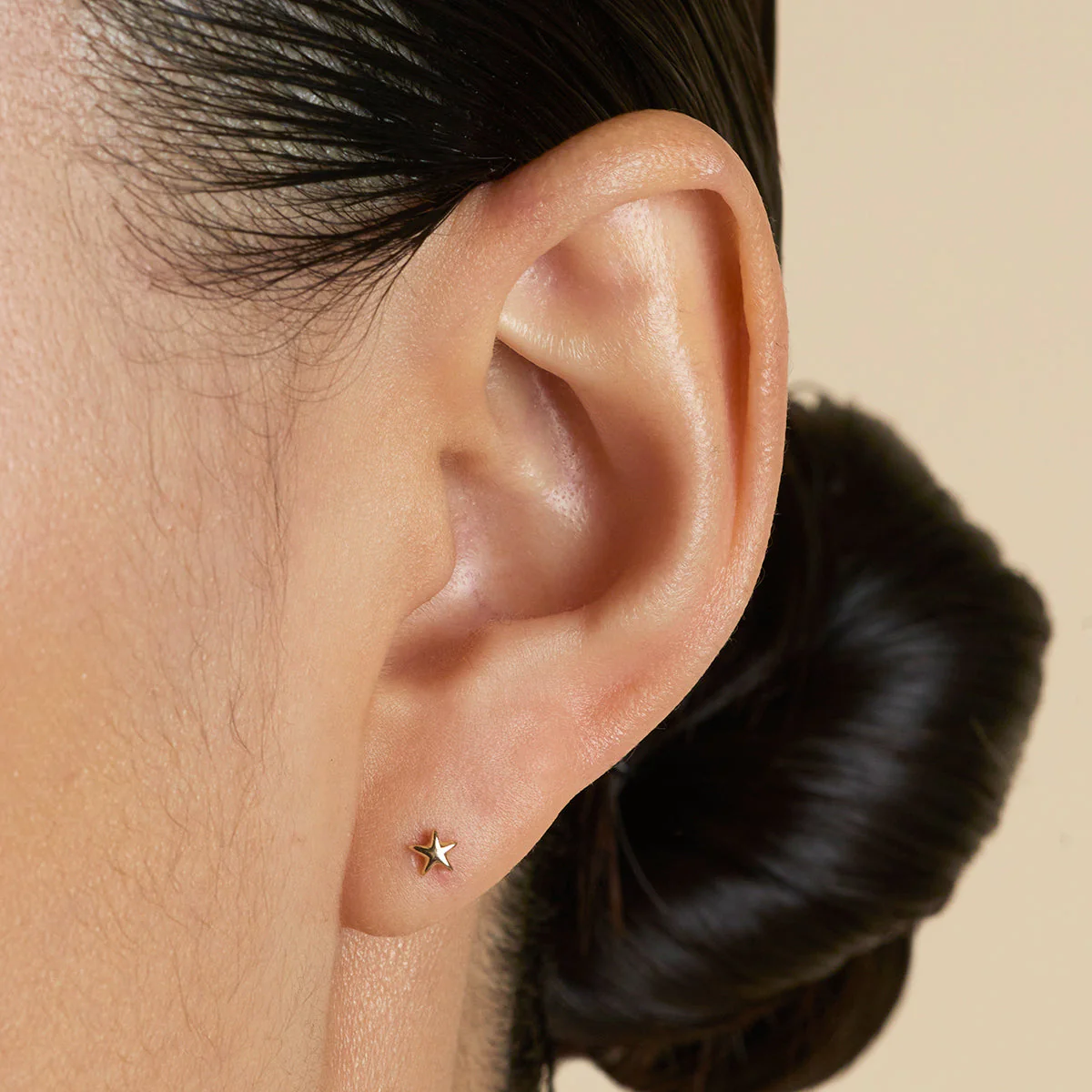 Star Small Piercing Stud in Solid Gold - Image 2