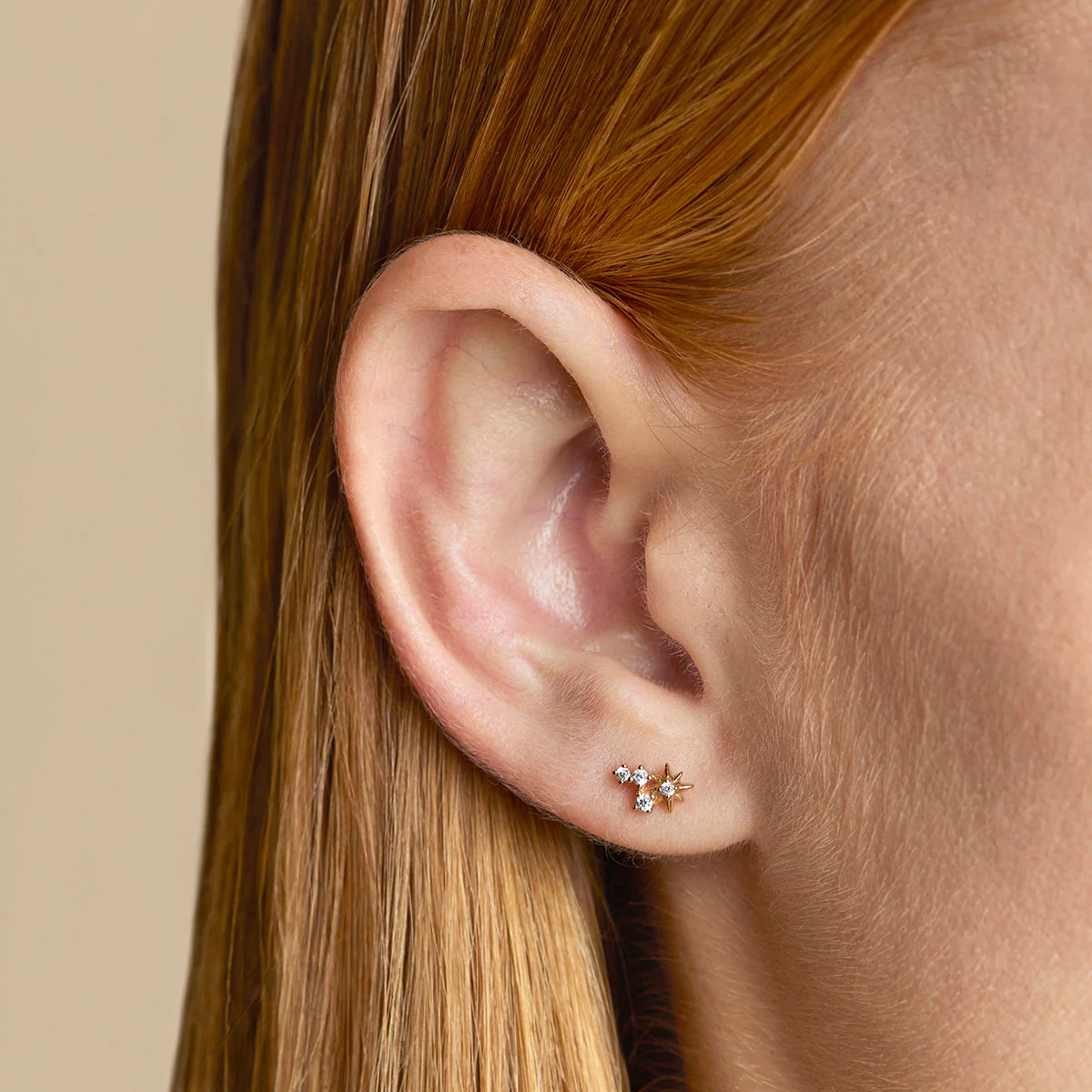 Star Trail Studs in Gold - Image 2