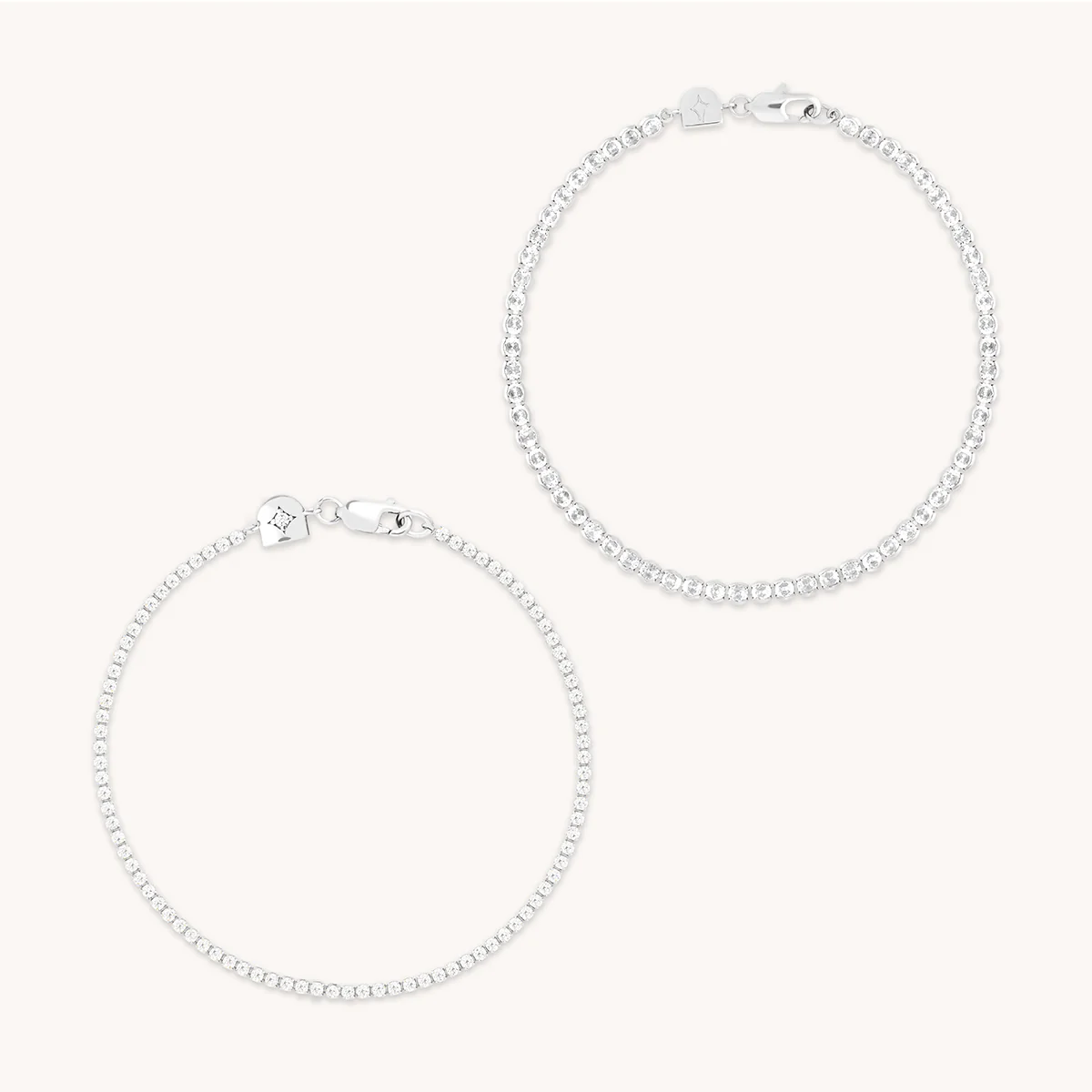 Tennis Bracelet Stacking Set in Silver