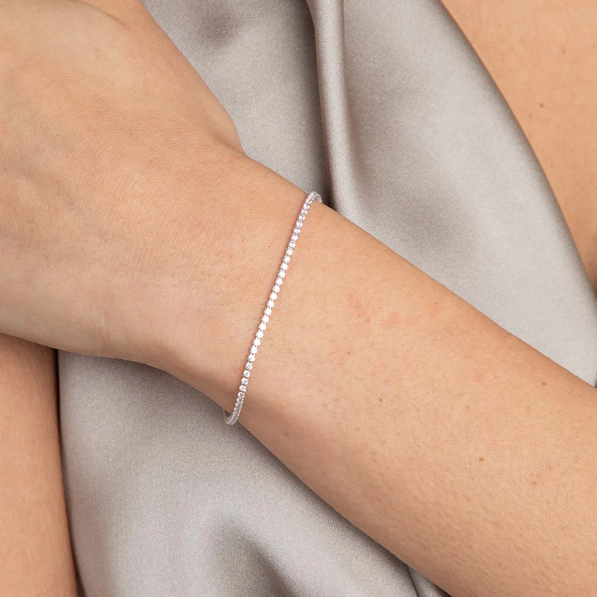Tennis Chain Bracelet in Silver - Image 2