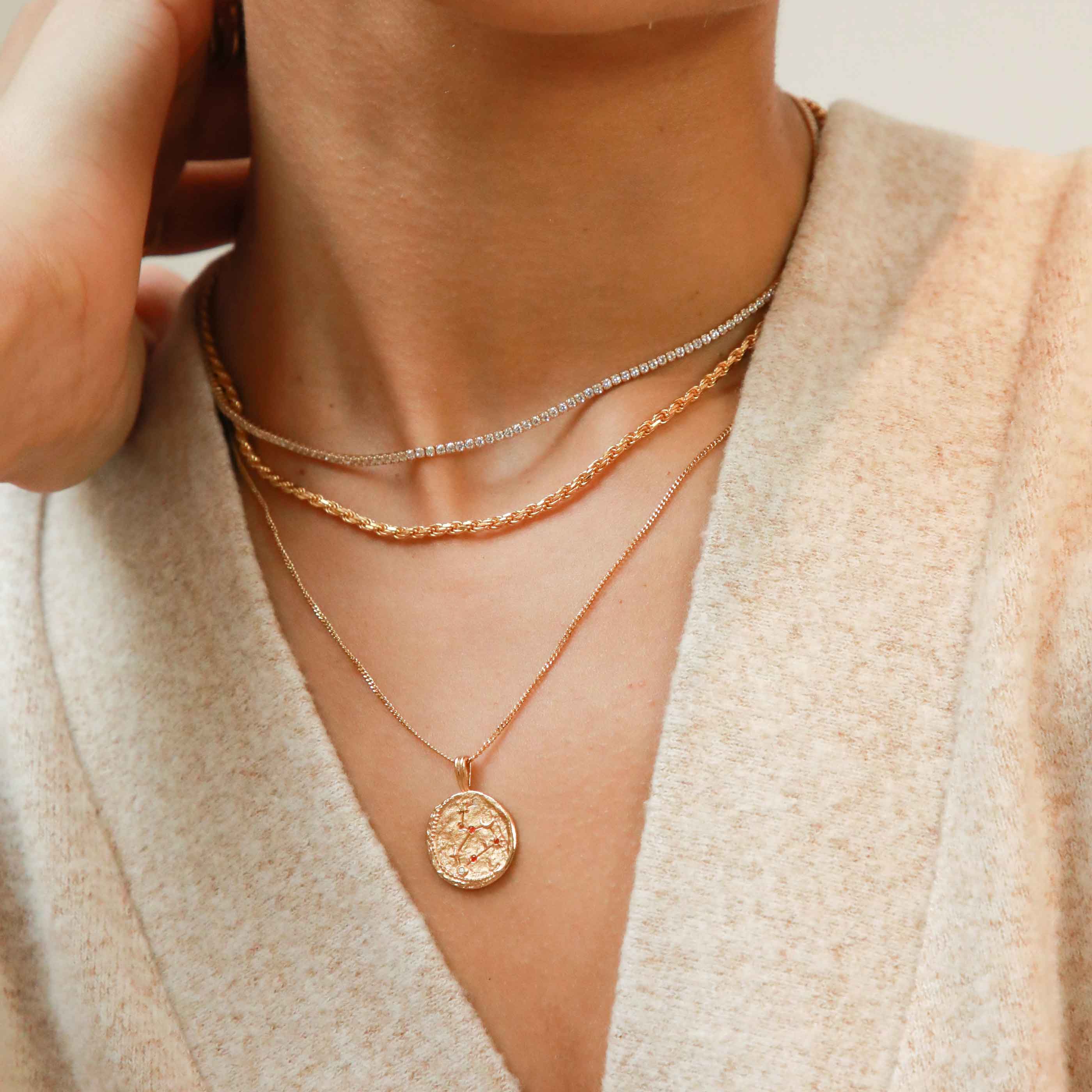 Tennis Chain Necklace in Gold - Image 3
