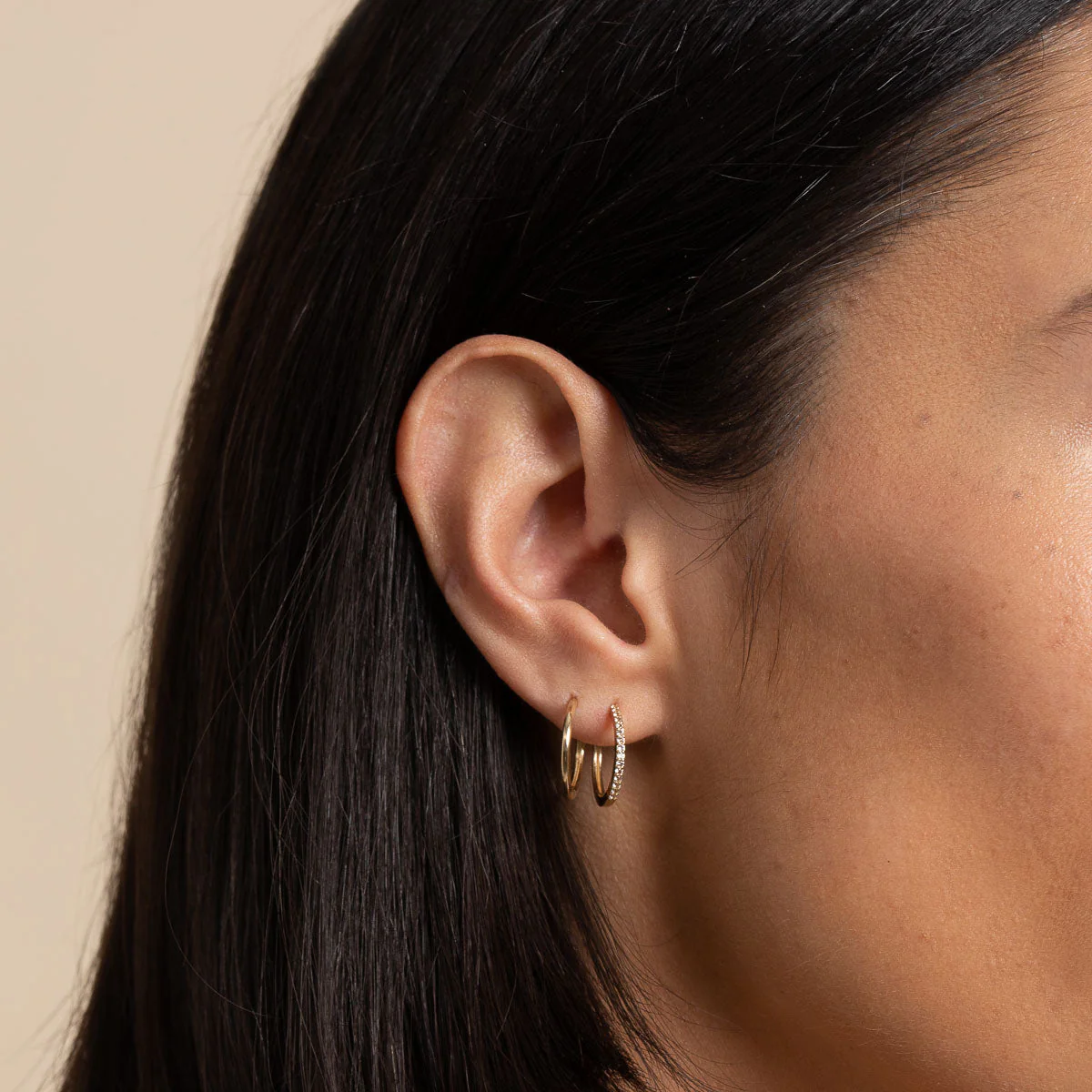 Topaz 12mm Hoops in Solid Gold - Image 3