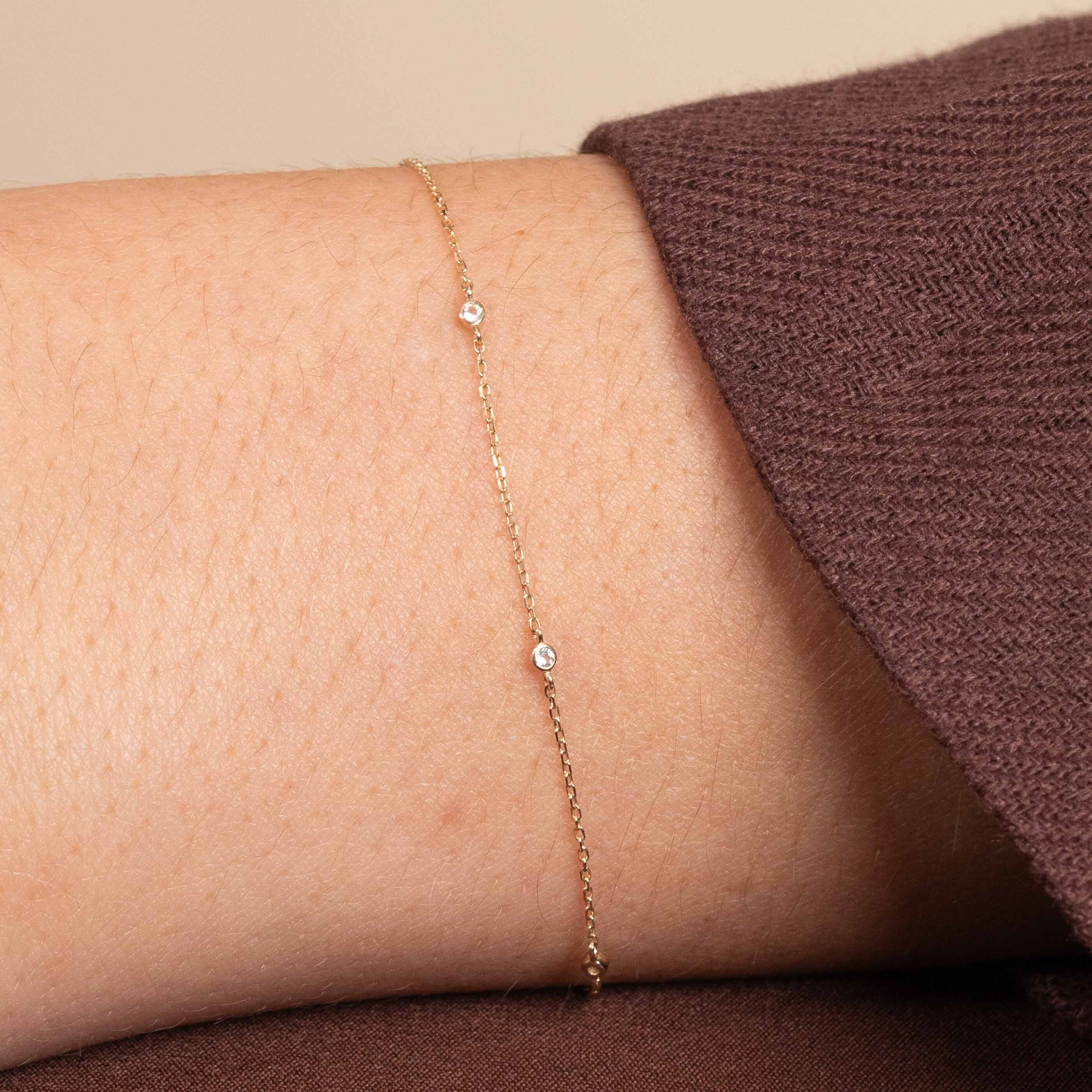 Topaz Charm Bracelet in Solid Gold - Image 2